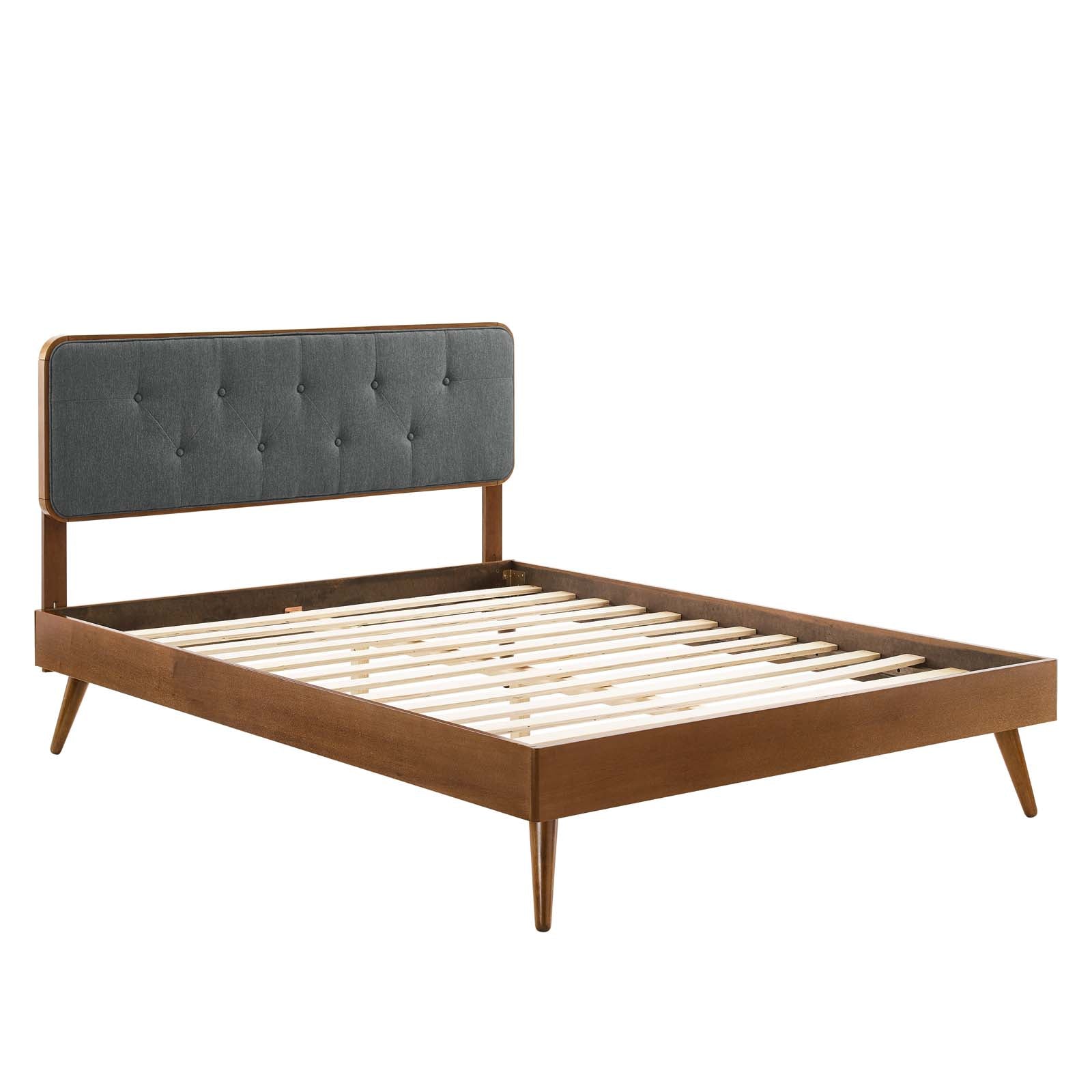 Bridgette Queen Wood Platform Bed With Splayed Legs - East Shore Modern Home Furnishings