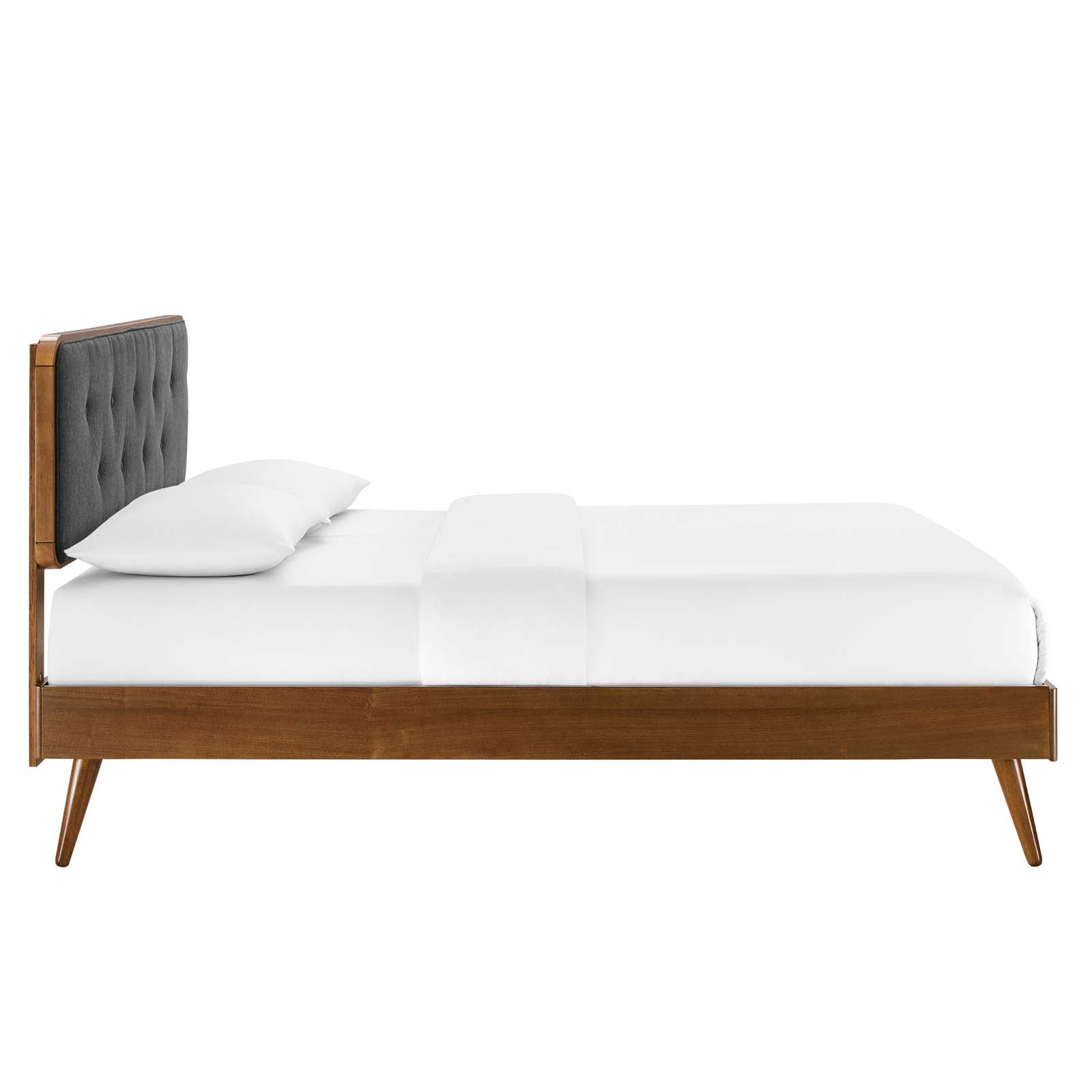 Bridgette Queen Wood Platform Bed With Splayed Legs - East Shore Modern Home Furnishings