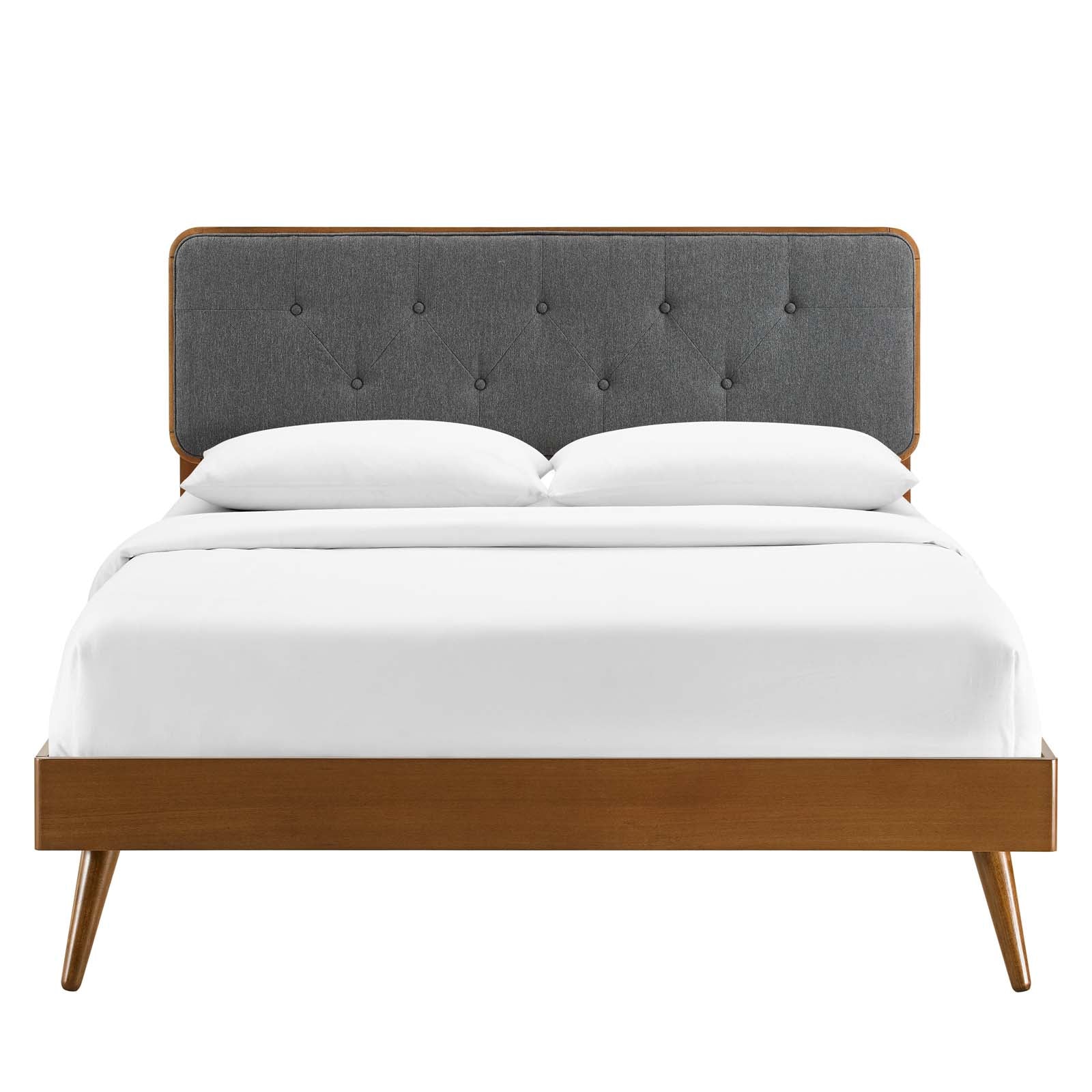 Bridgette Queen Wood Platform Bed With Splayed Legs - East Shore Modern Home Furnishings