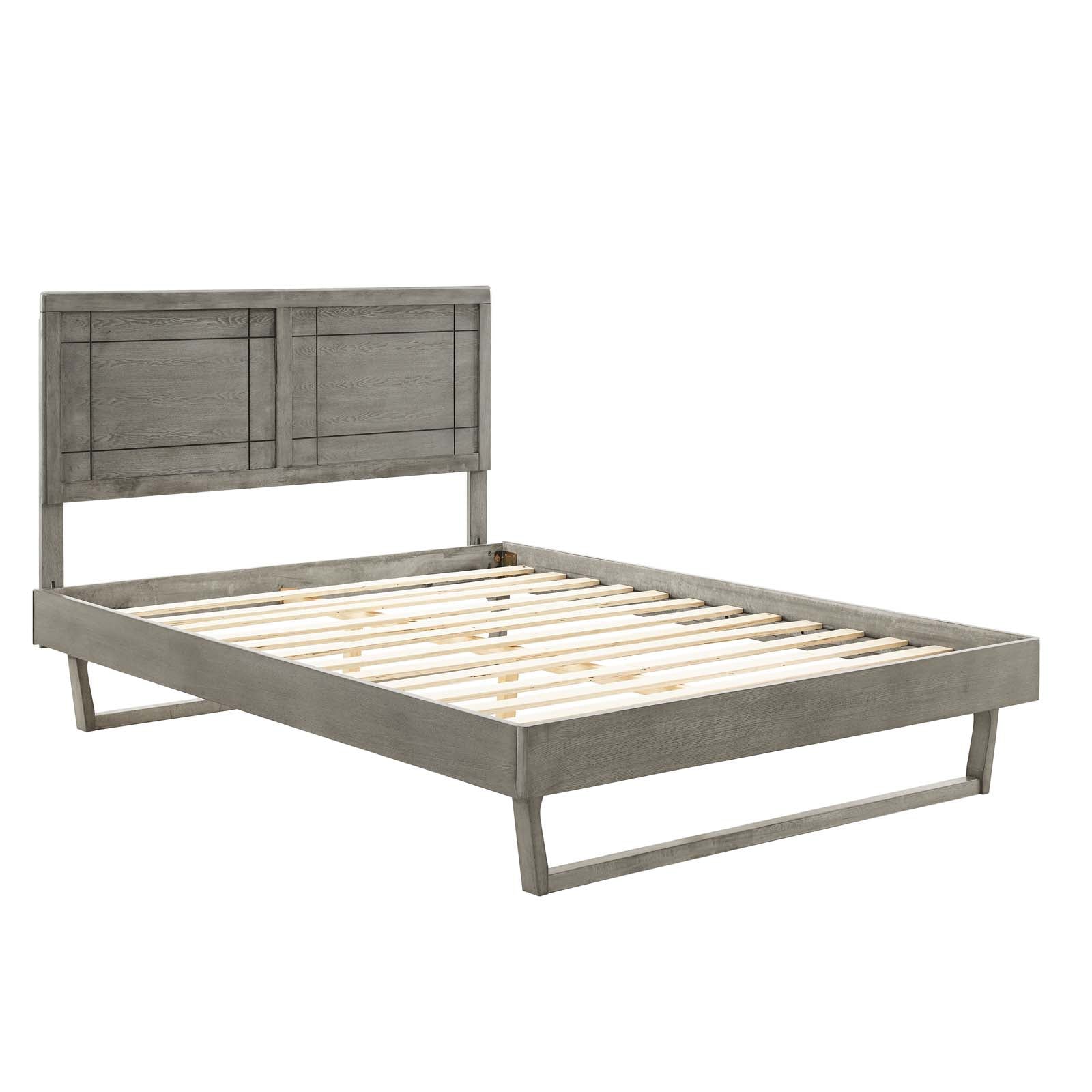 Marlee Wood Platform Bed With Angular Frame - East Shore Modern Home Furnishings