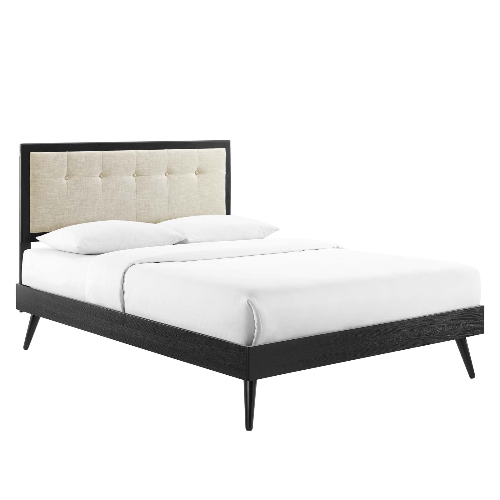 Willow Wood Platform Bed With Splayed Legs - East Shore Modern Home Furnishings