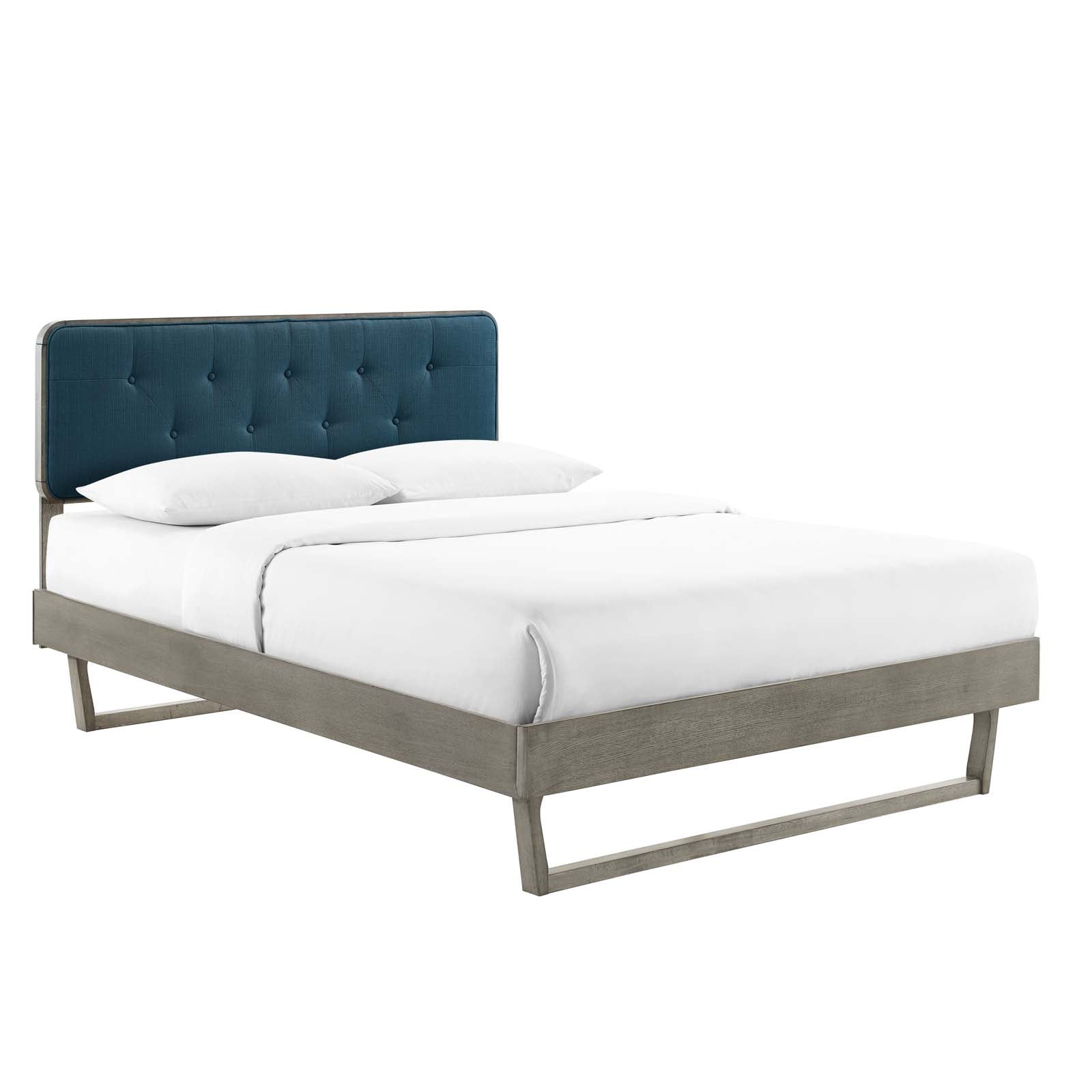 Bridgette King Wood Platform Bed With Angular Frame - East Shore Modern Home Furnishings