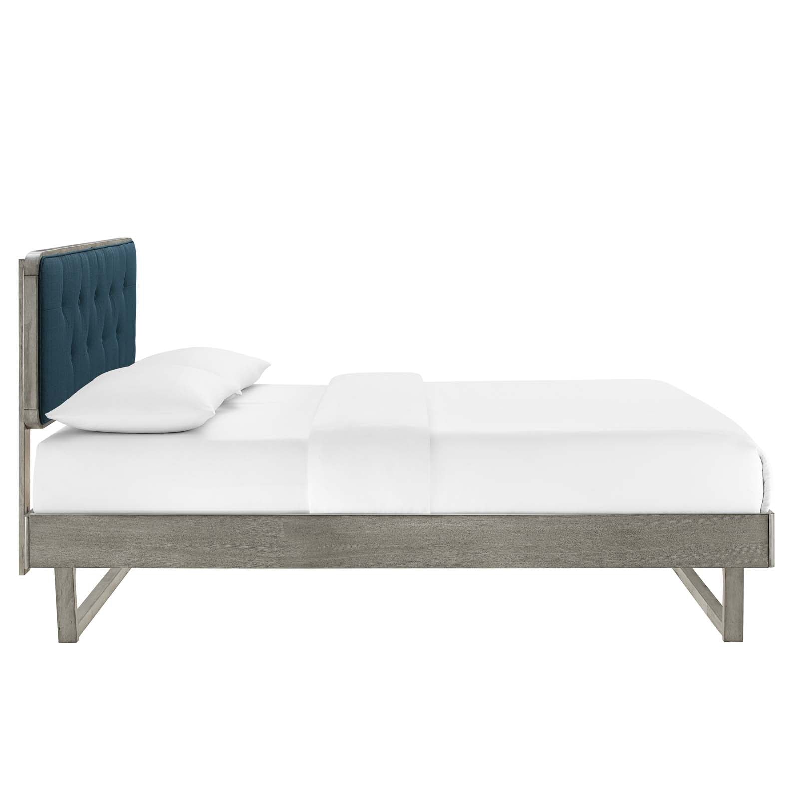 Bridgette King Wood Platform Bed With Angular Frame - East Shore Modern Home Furnishings