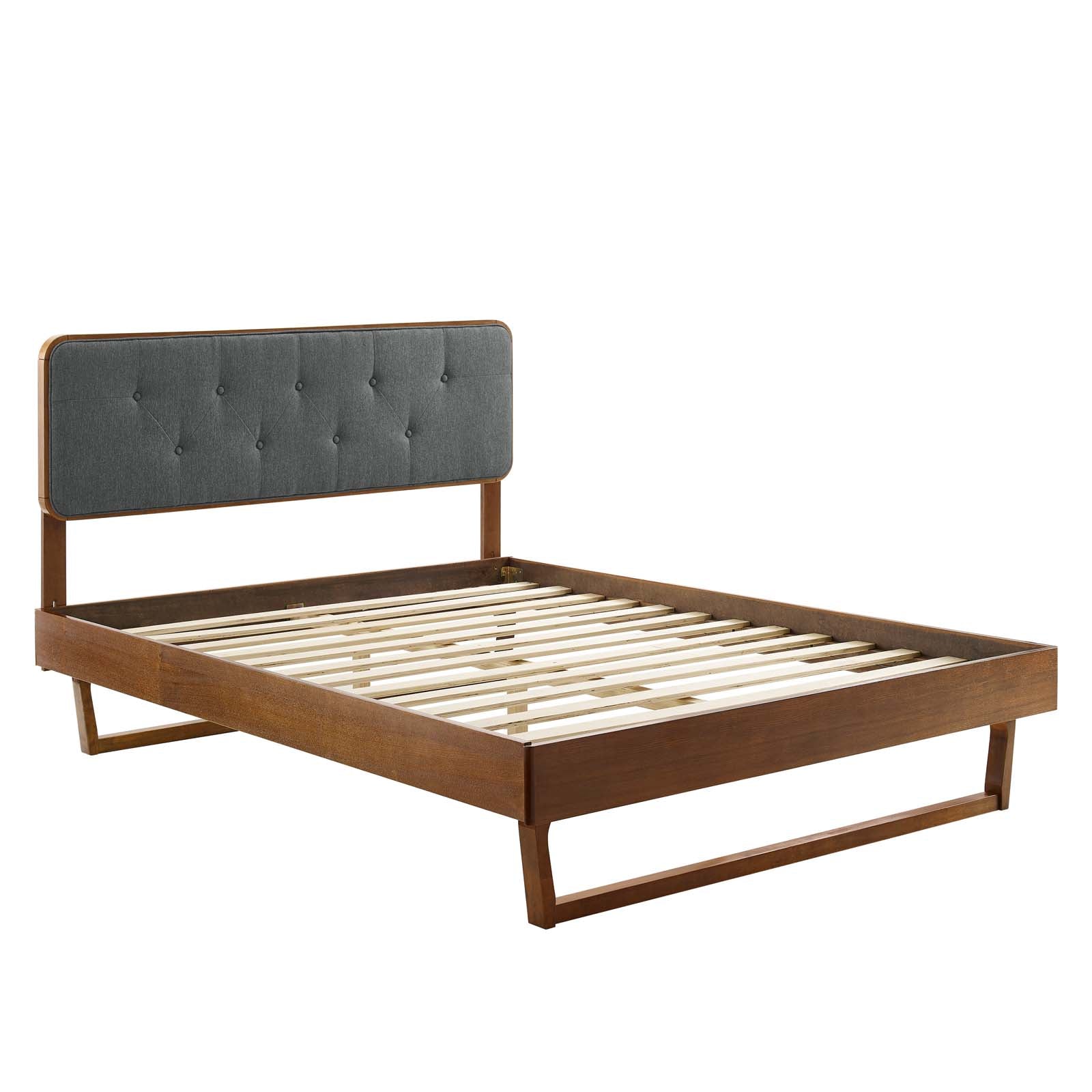 Bridgette King Wood Platform Bed With Angular Frame - East Shore Modern Home Furnishings