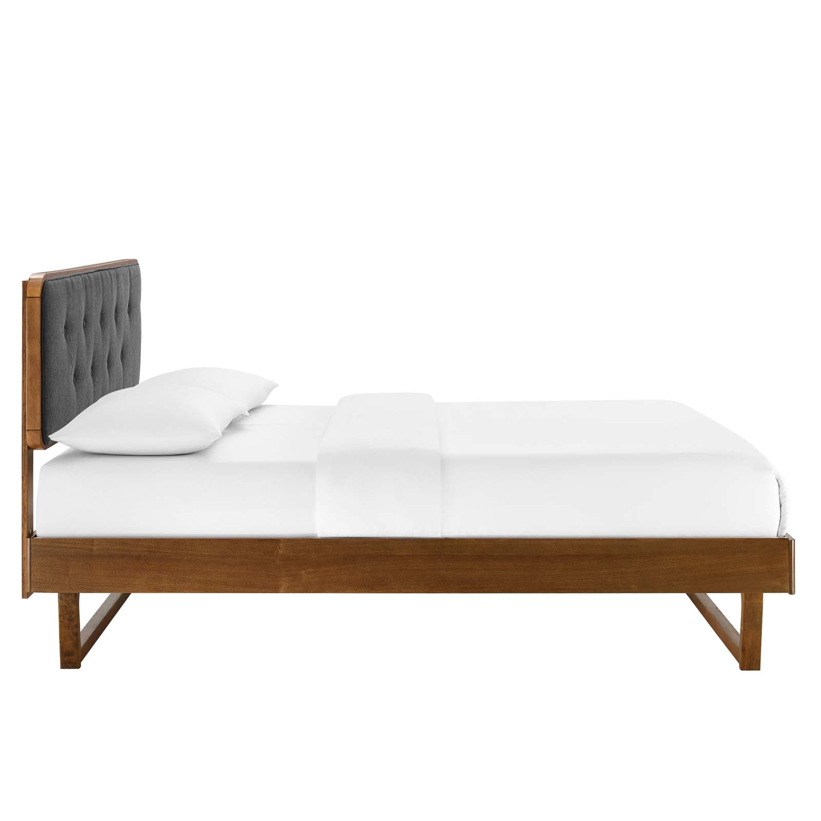 Bridgette King Wood Platform Bed With Angular Frame