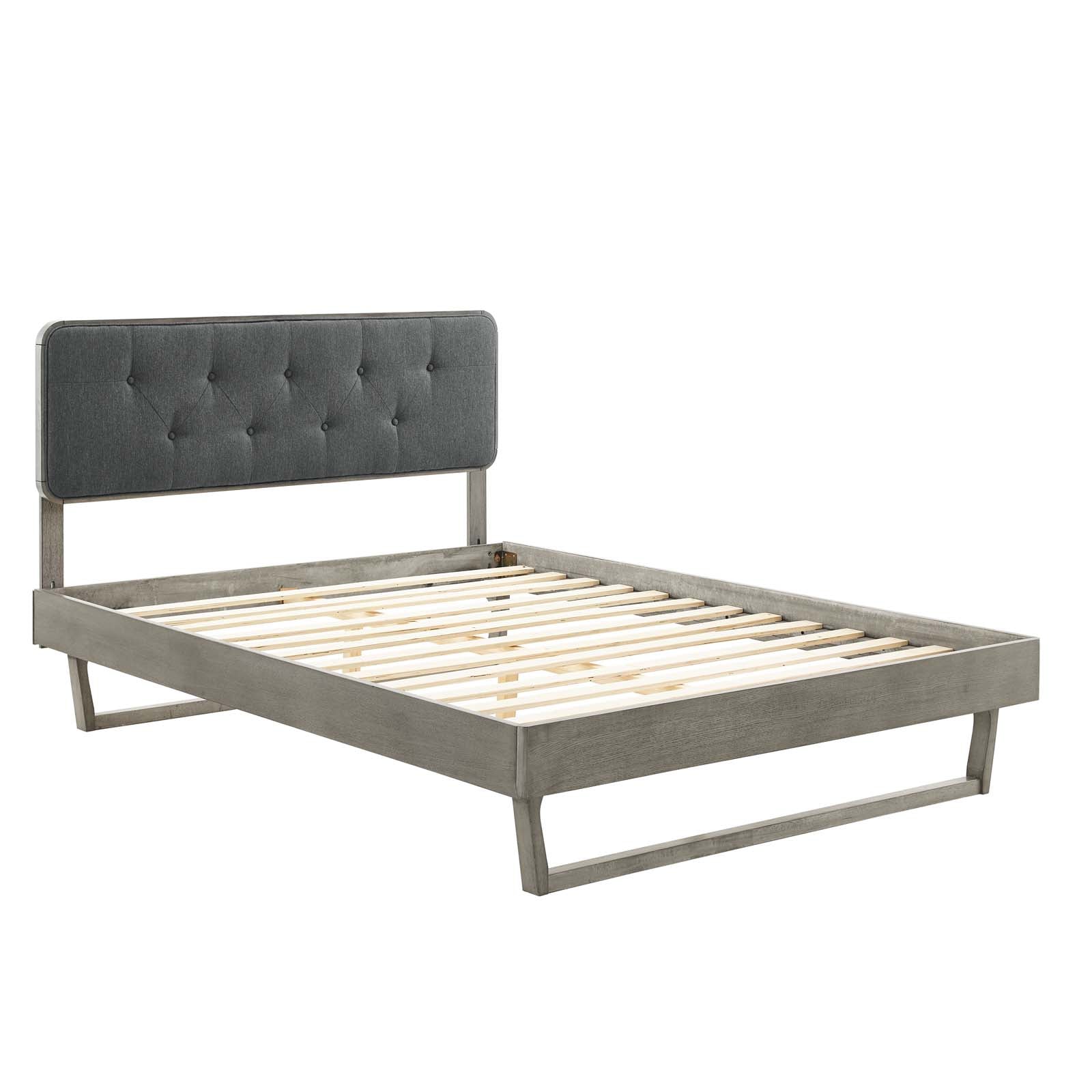 Bridgette Twin Wood Platform Bed With Angular Frame