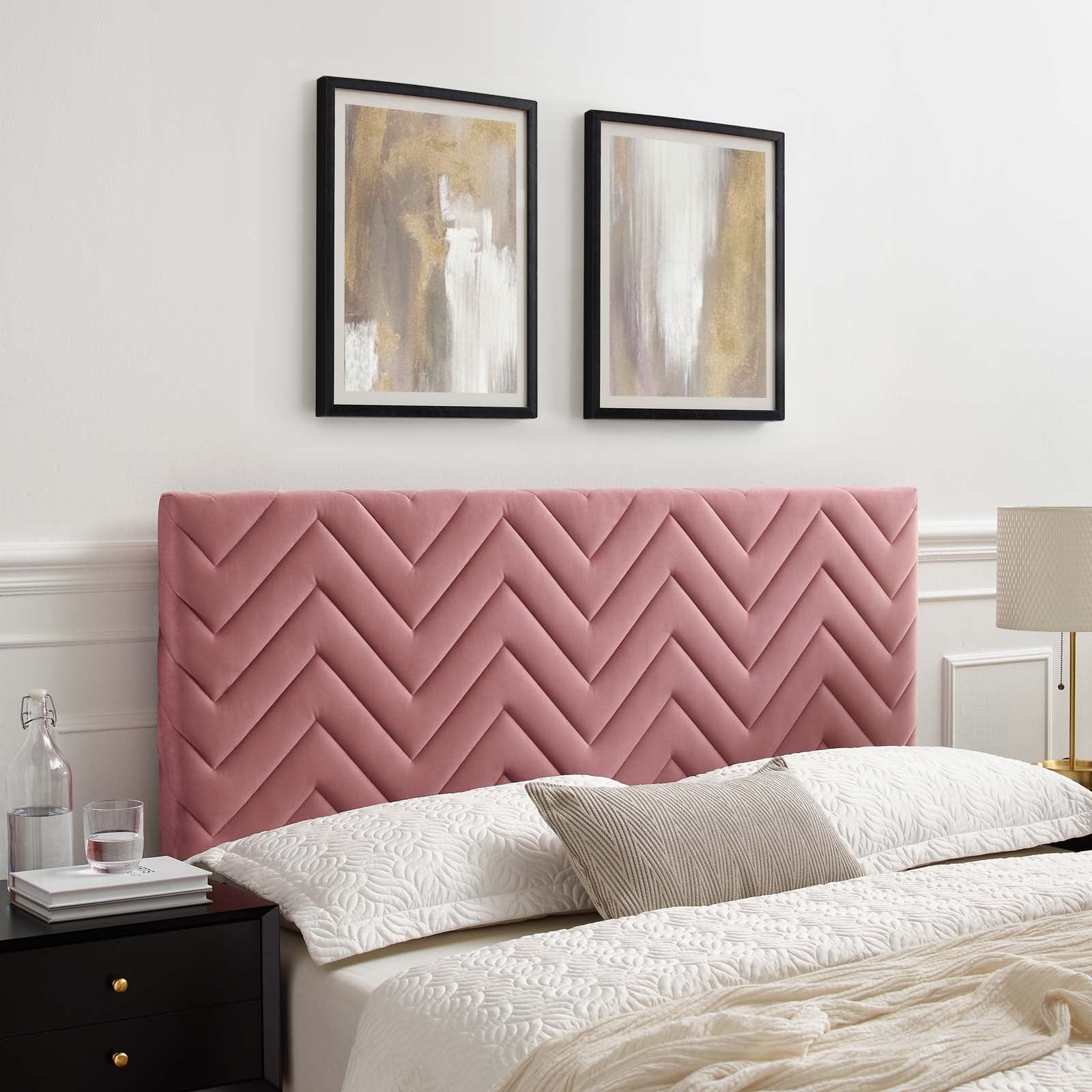 Mercy Chevron Tufted Performance Velvet Headboard - East Shore Modern Home Furnishings