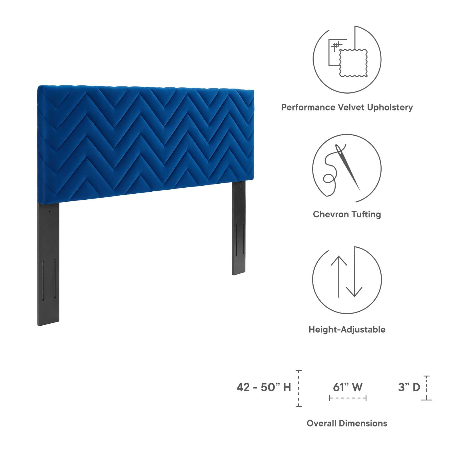 Mercy Chevron Tufted Performance Velvet Headboard - East Shore Modern Home Furnishings