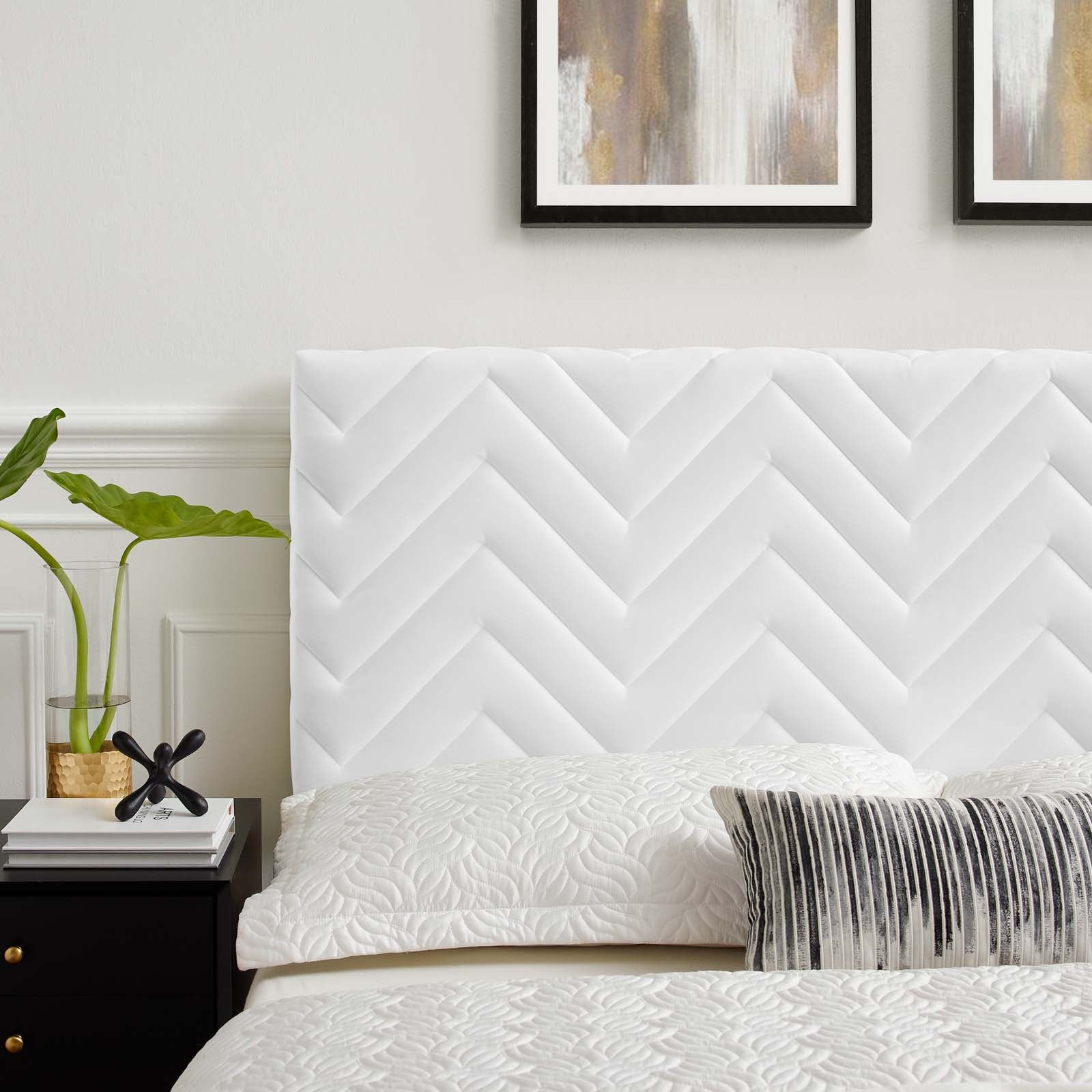 Mercy Chevron Tufted Performance Velvet Headboard - East Shore Modern Home Furnishings