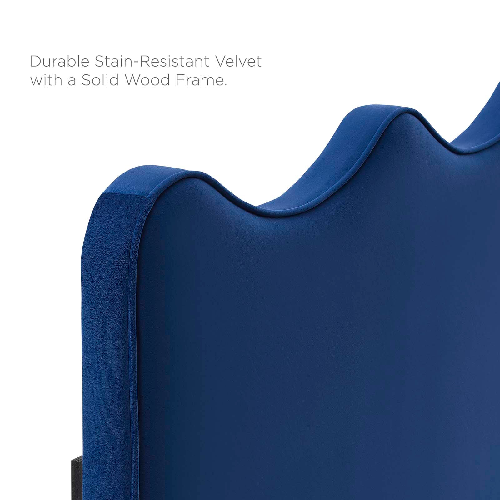Current Performance Velvet Platform Bed With Black Wooden Legs - East Shore Modern Home Furnishings