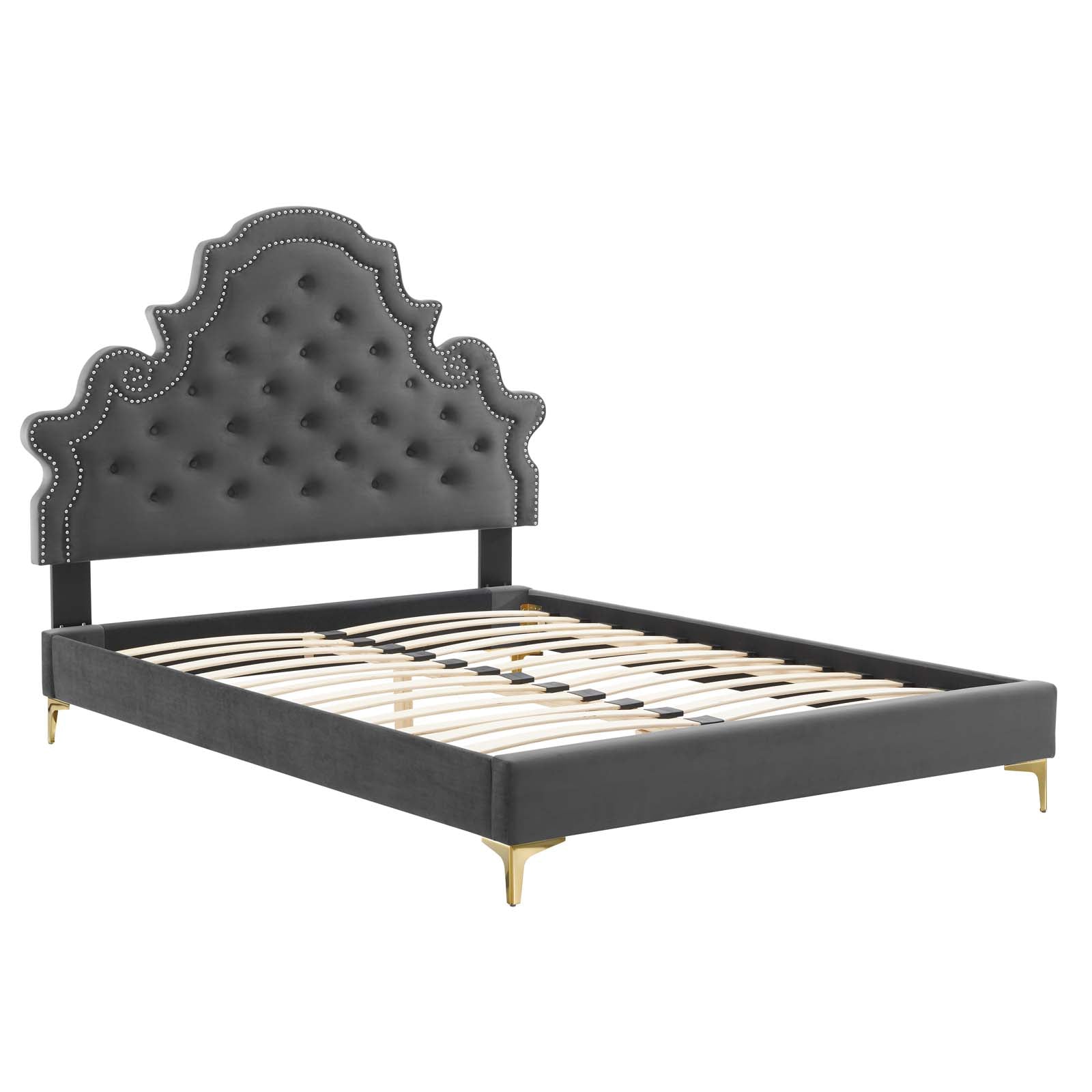 Gwyneth Tufted Performance Velvet Twin Platform Bed