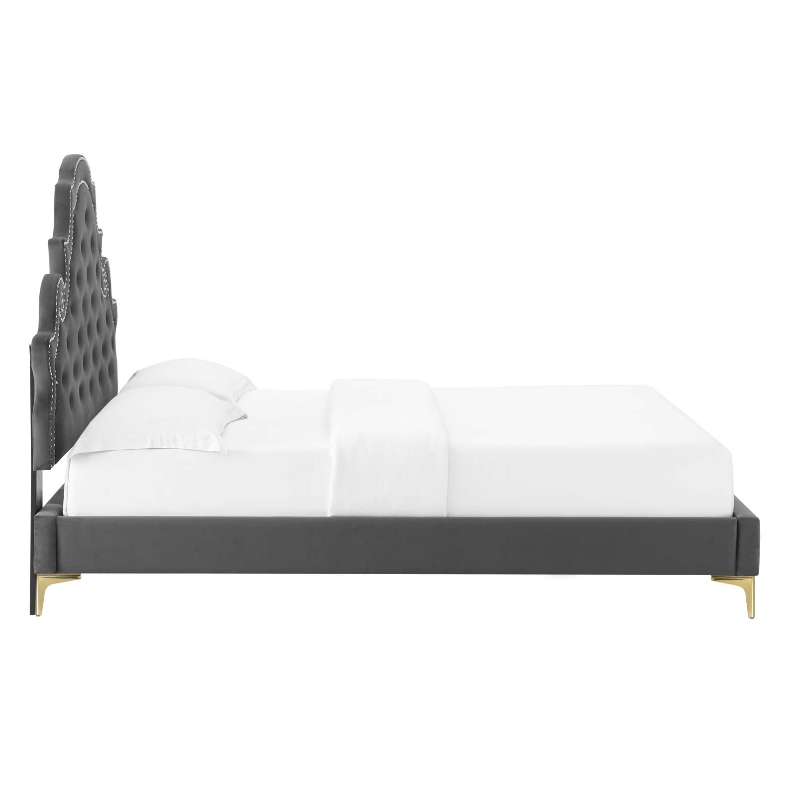Gwyneth Tufted Performance Velvet Twin Platform Bed