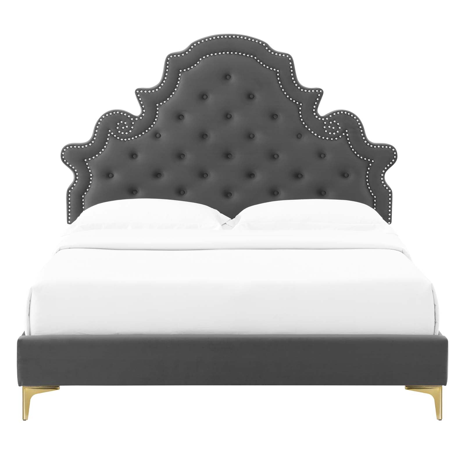 Gwyneth Tufted Performance Velvet Twin Platform Bed