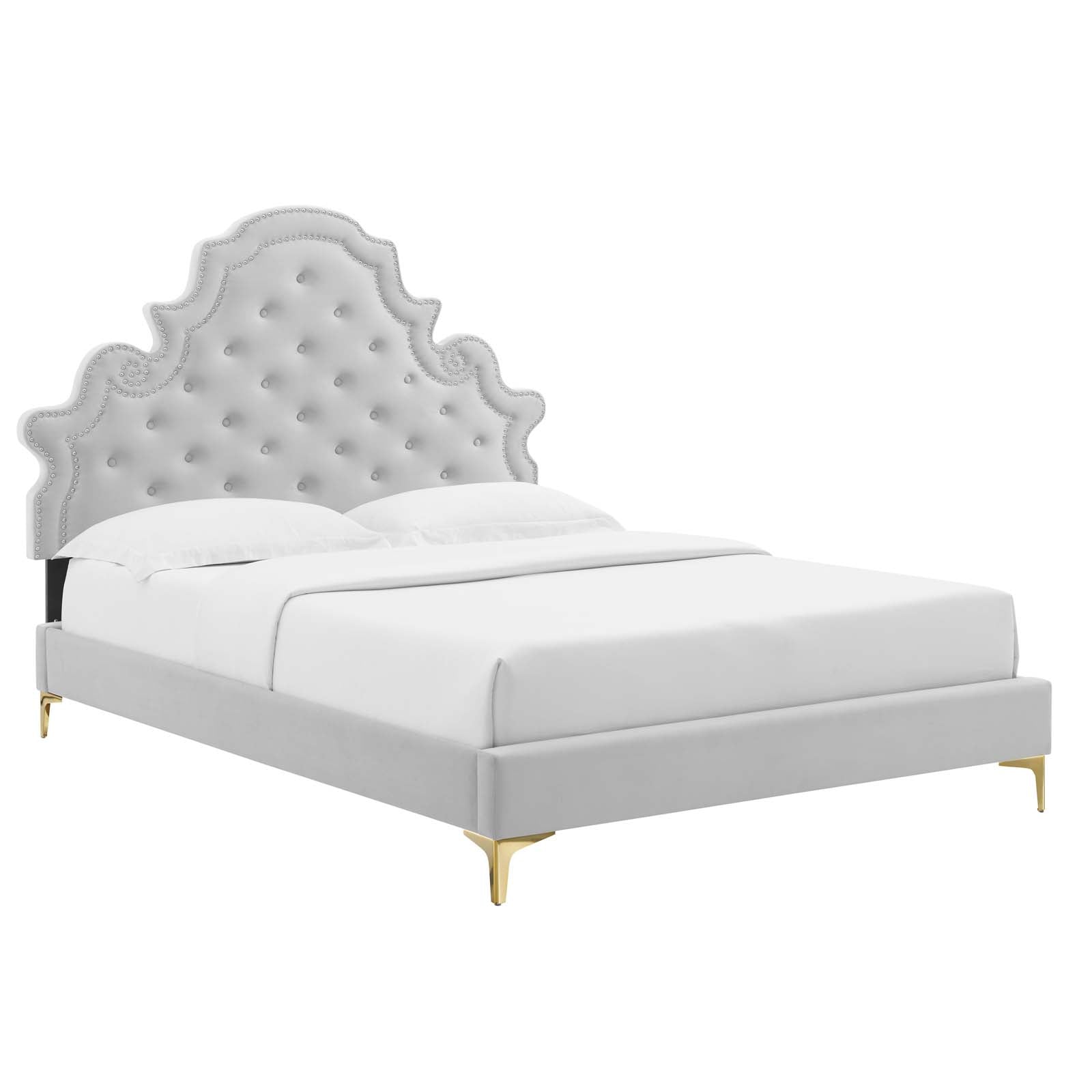 Gwyneth Tufted Performance Velvet Twin Platform Bed