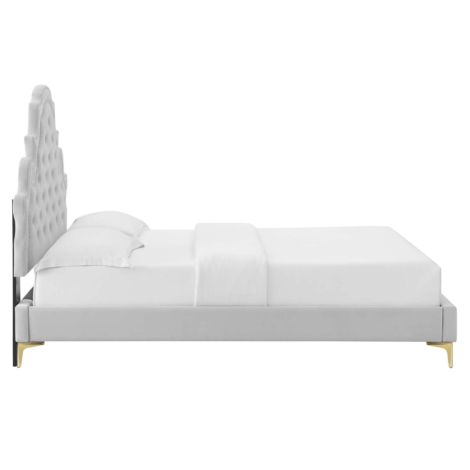 Gwyneth Tufted Performance Velvet Twin Platform Bed