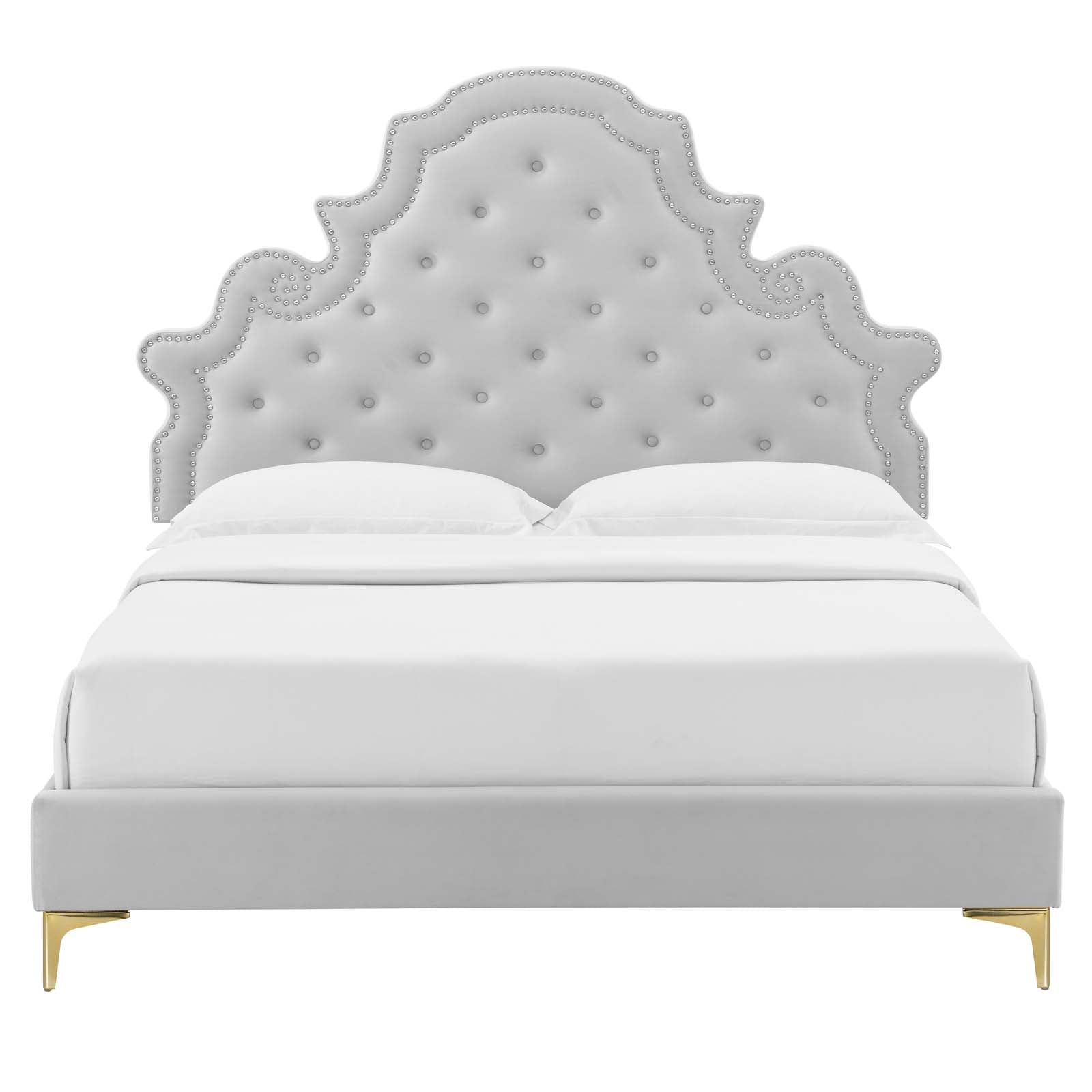 Gwyneth Tufted Performance Velvet Twin Platform Bed