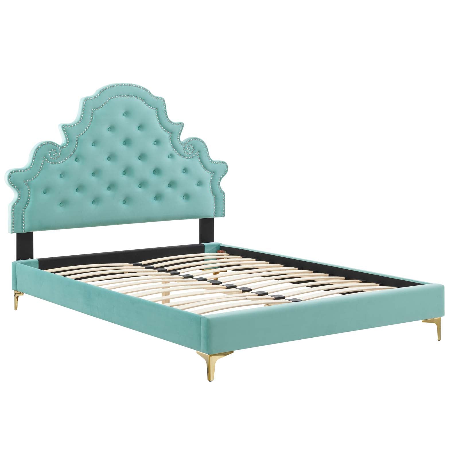 Gwyneth Tufted Performance Velvet Twin Platform Bed