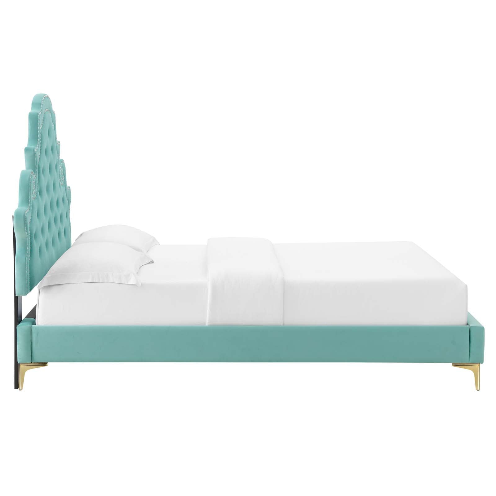 Gwyneth Tufted Performance Velvet Twin Platform Bed