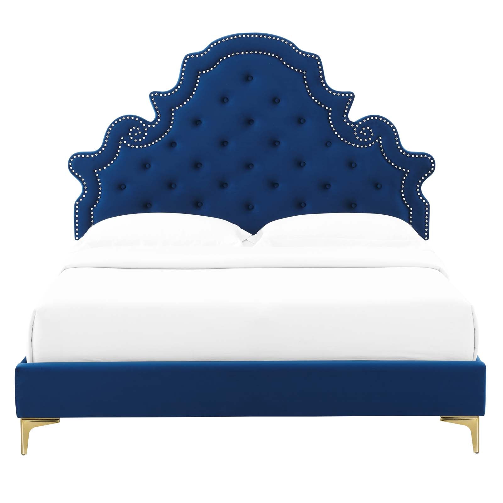 Gwyneth Tufted Performance Velvet Twin Platform Bed