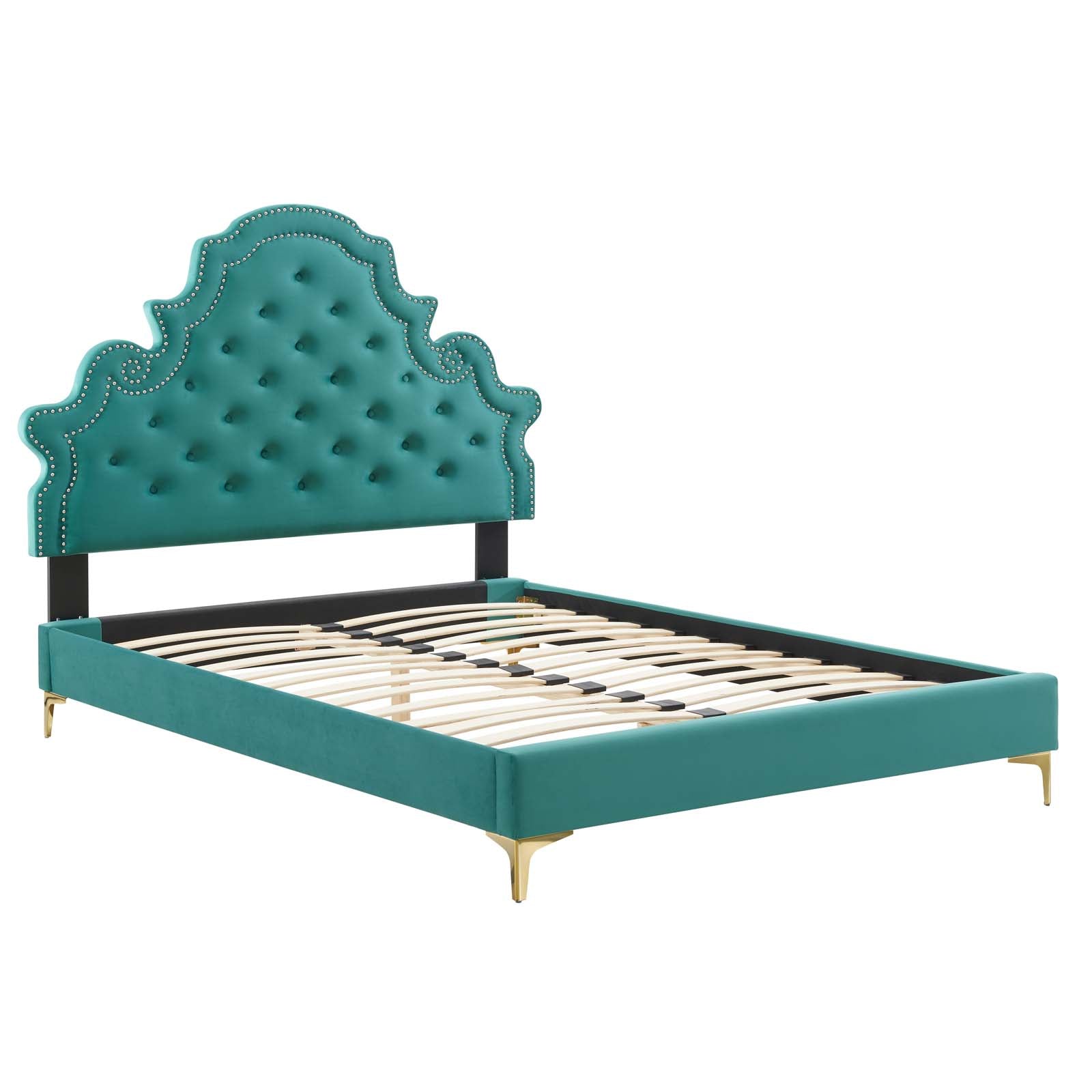 Gwyneth Tufted Performance Velvet Twin Platform Bed