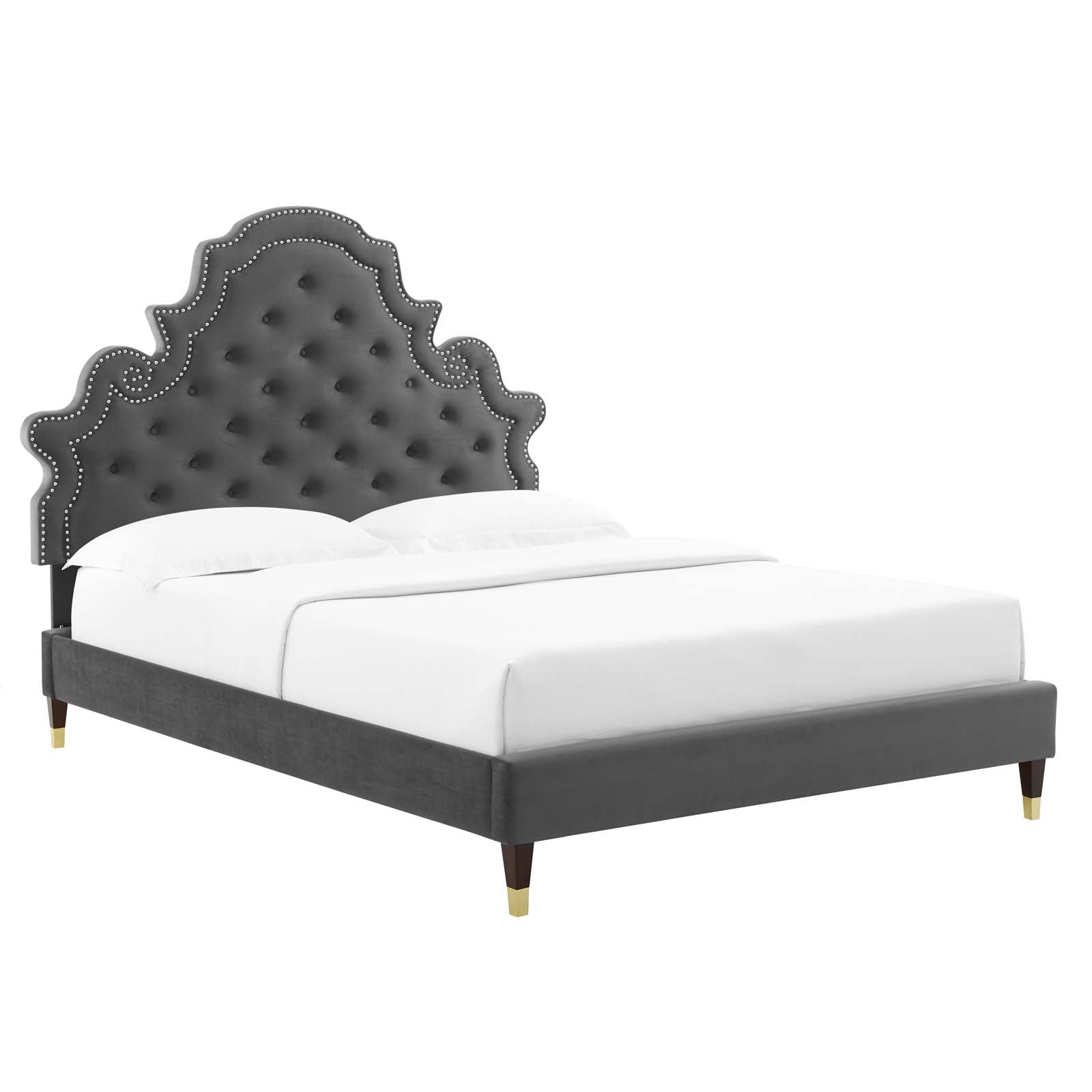 Gwyneth Tufted Performance Velvet Twin Platform Bed