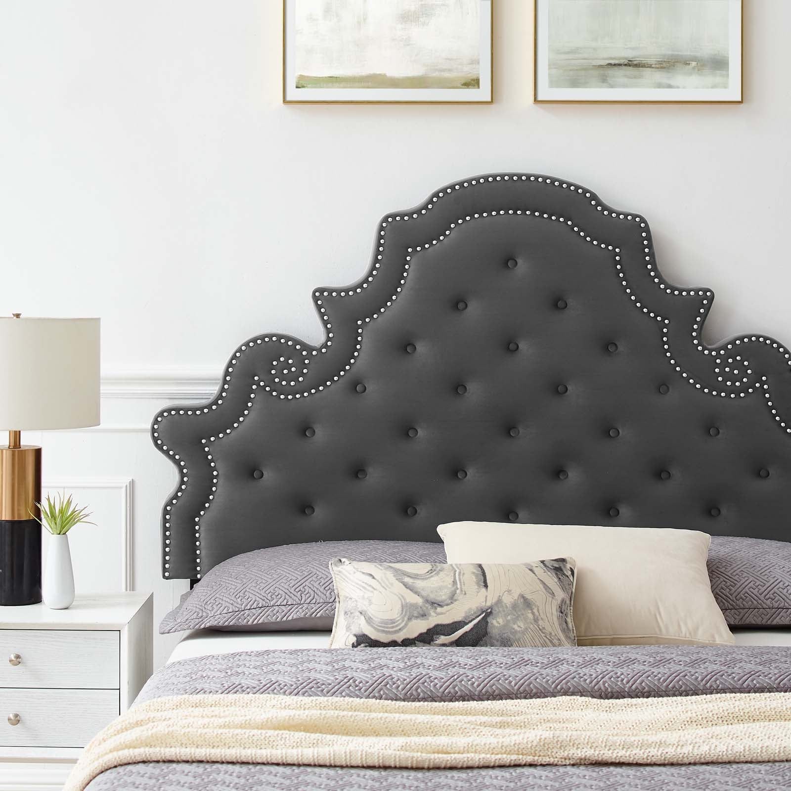 Gwyneth Tufted Performance Velvet Twin Platform Bed