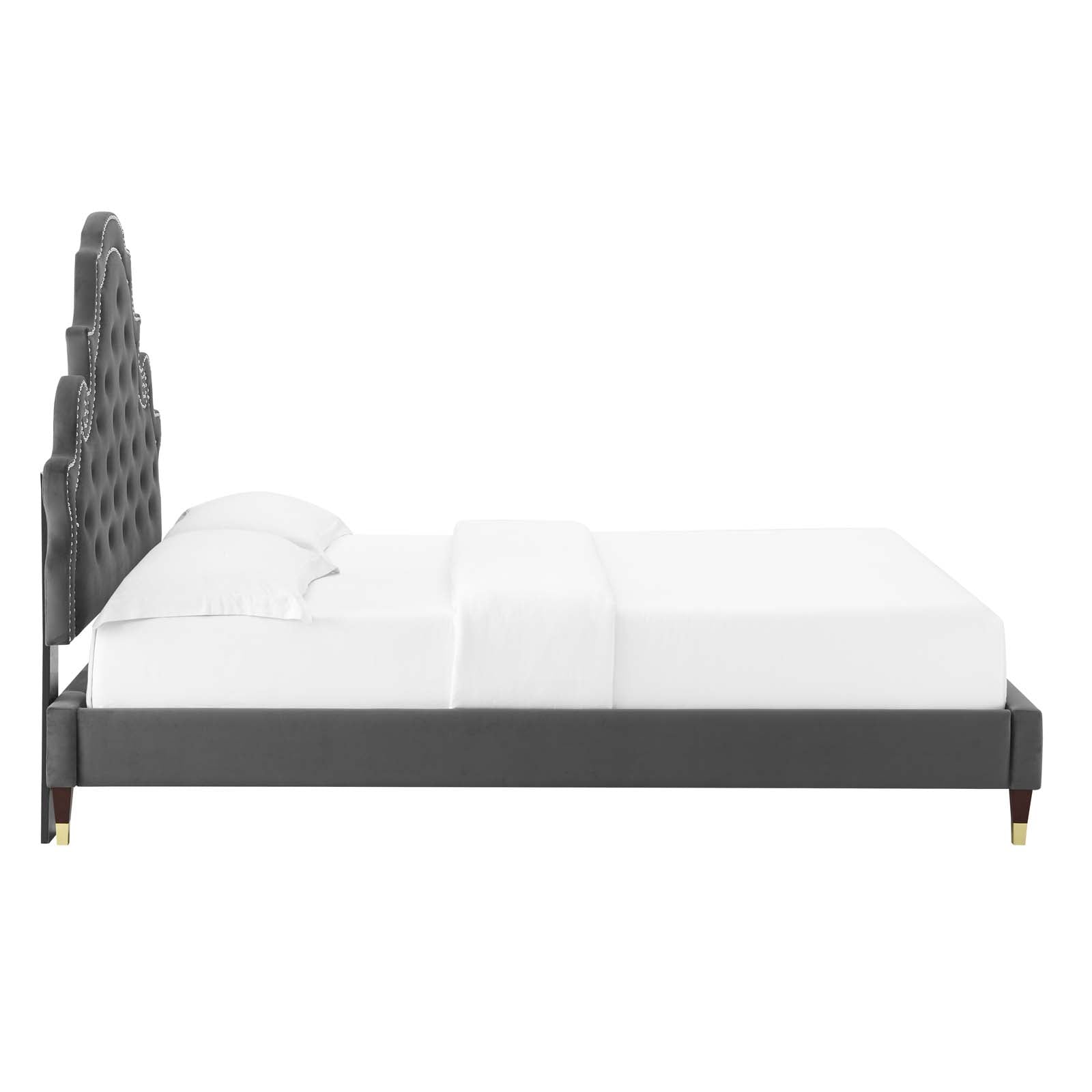 Gwyneth Tufted Performance Velvet Twin Platform Bed
