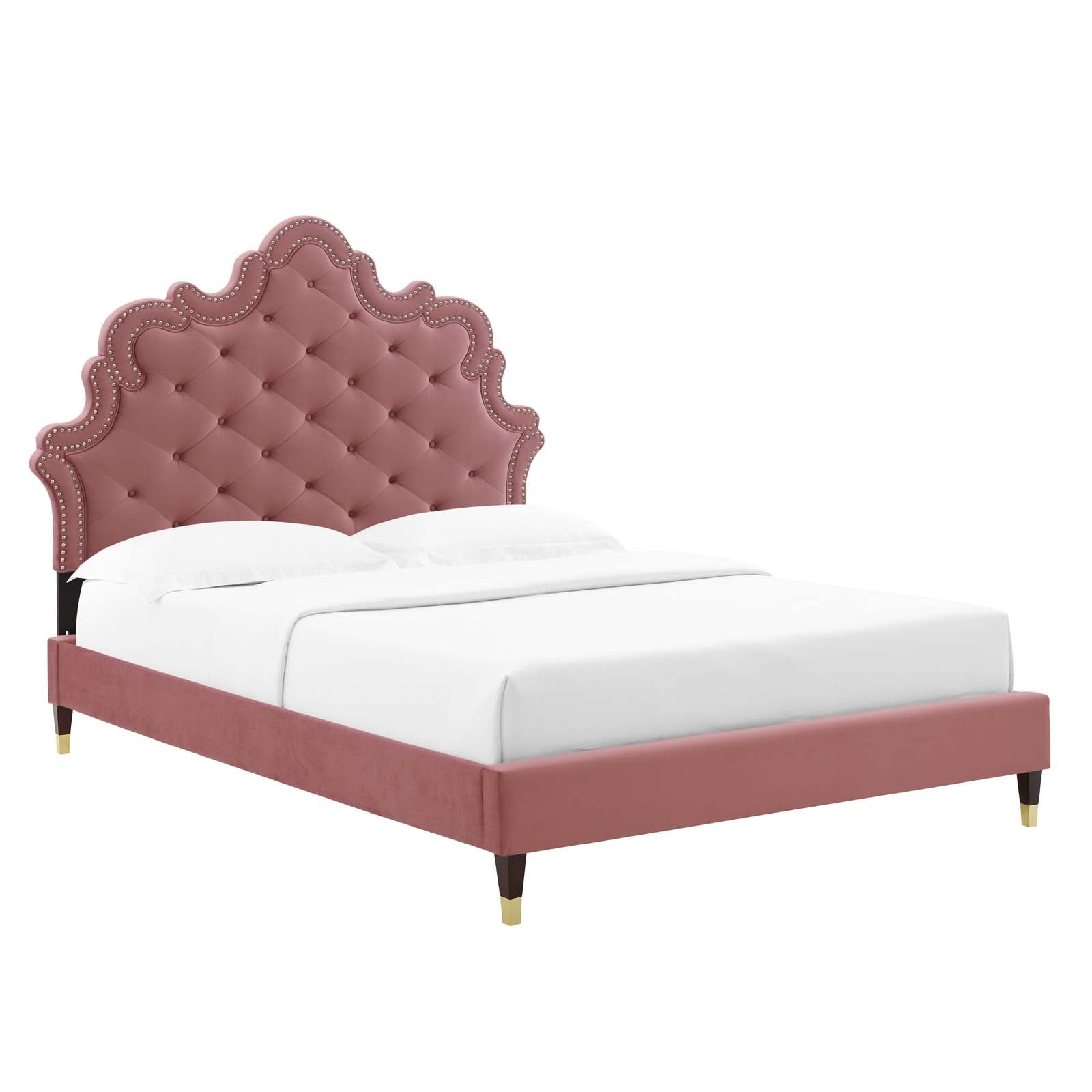 Gwyneth Tufted Performance Velvet Twin Platform Bed