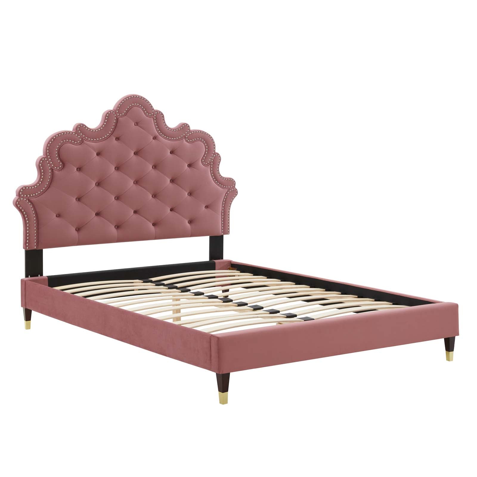 Gwyneth Tufted Performance Velvet Twin Platform Bed
