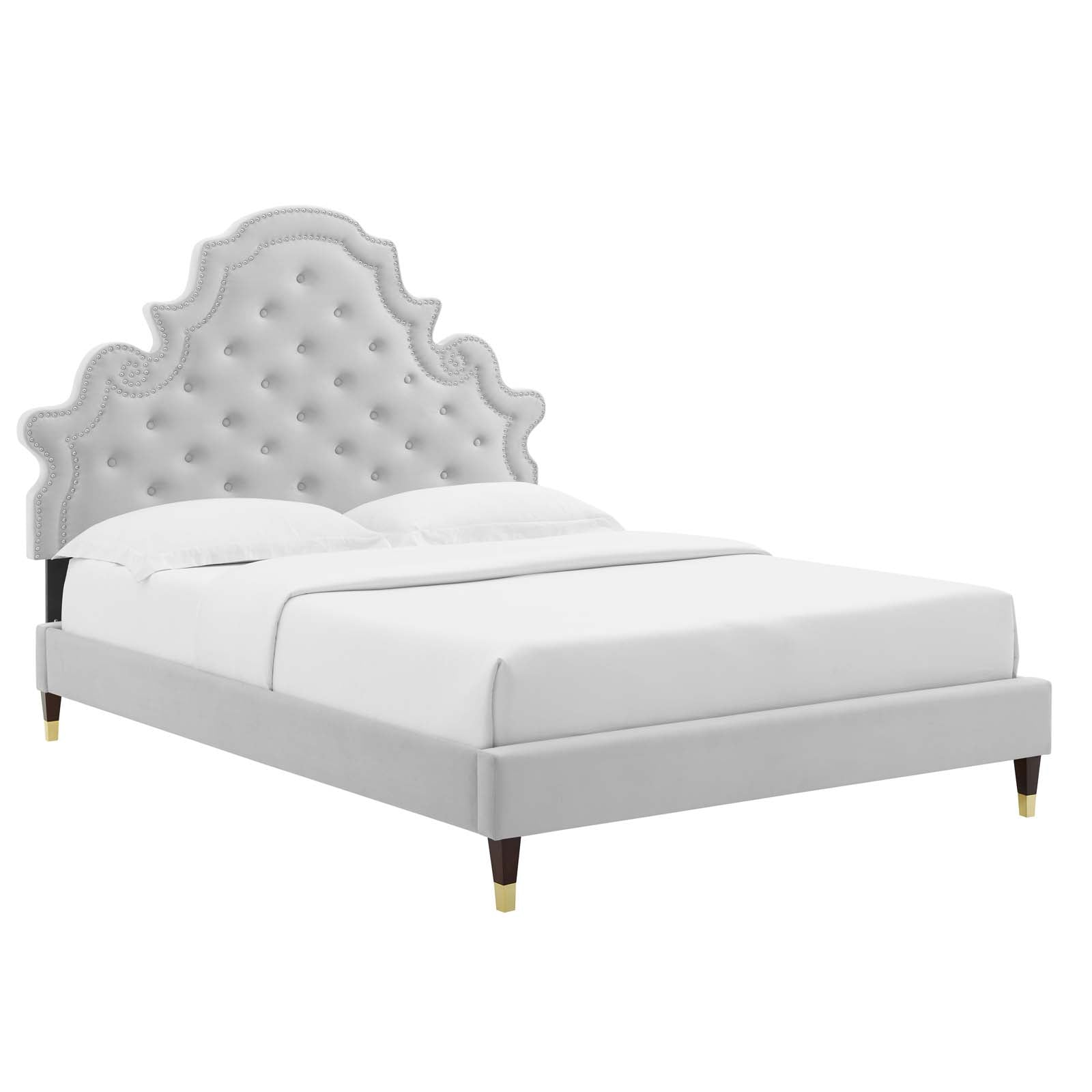 Gwyneth Tufted Performance Velvet Twin Platform Bed