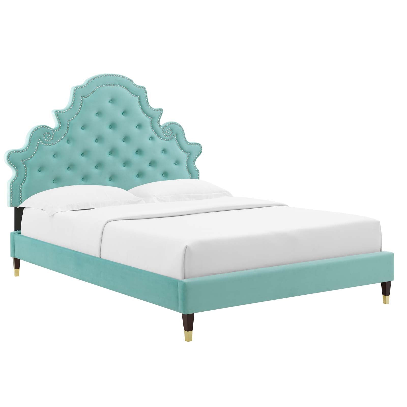 Gwyneth Tufted Performance Velvet Twin Platform Bed