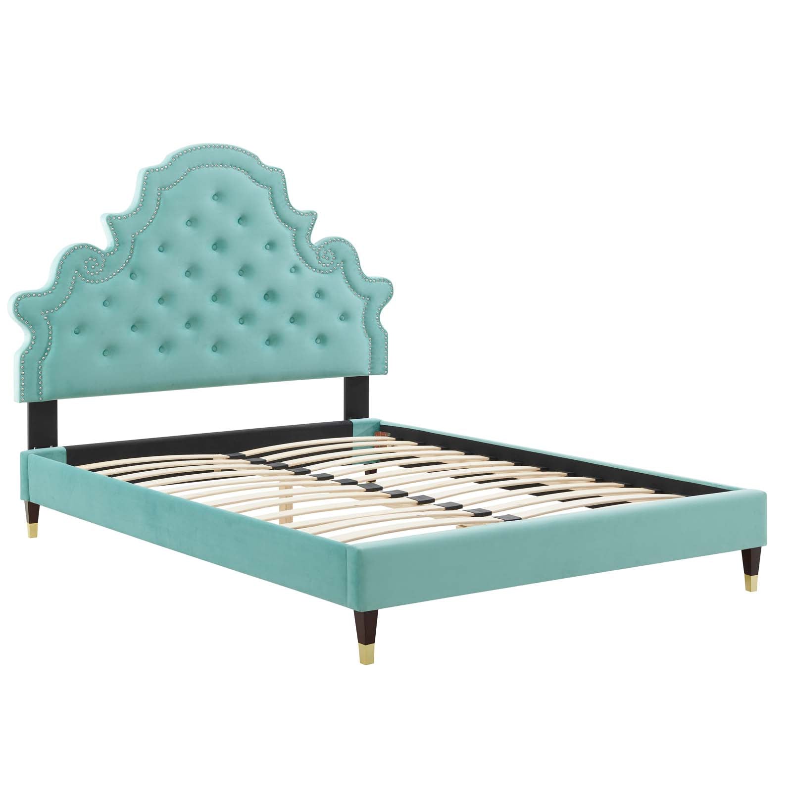 Gwyneth Tufted Performance Velvet Twin Platform Bed