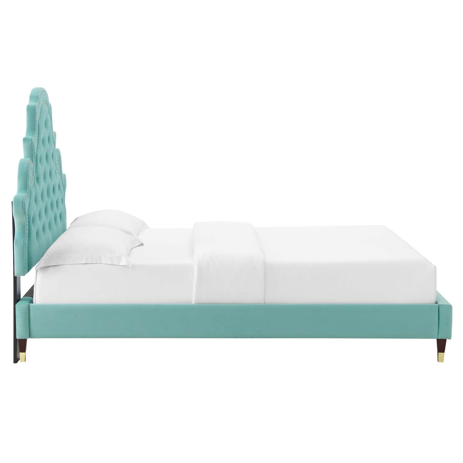 Gwyneth Tufted Performance Velvet Twin Platform Bed