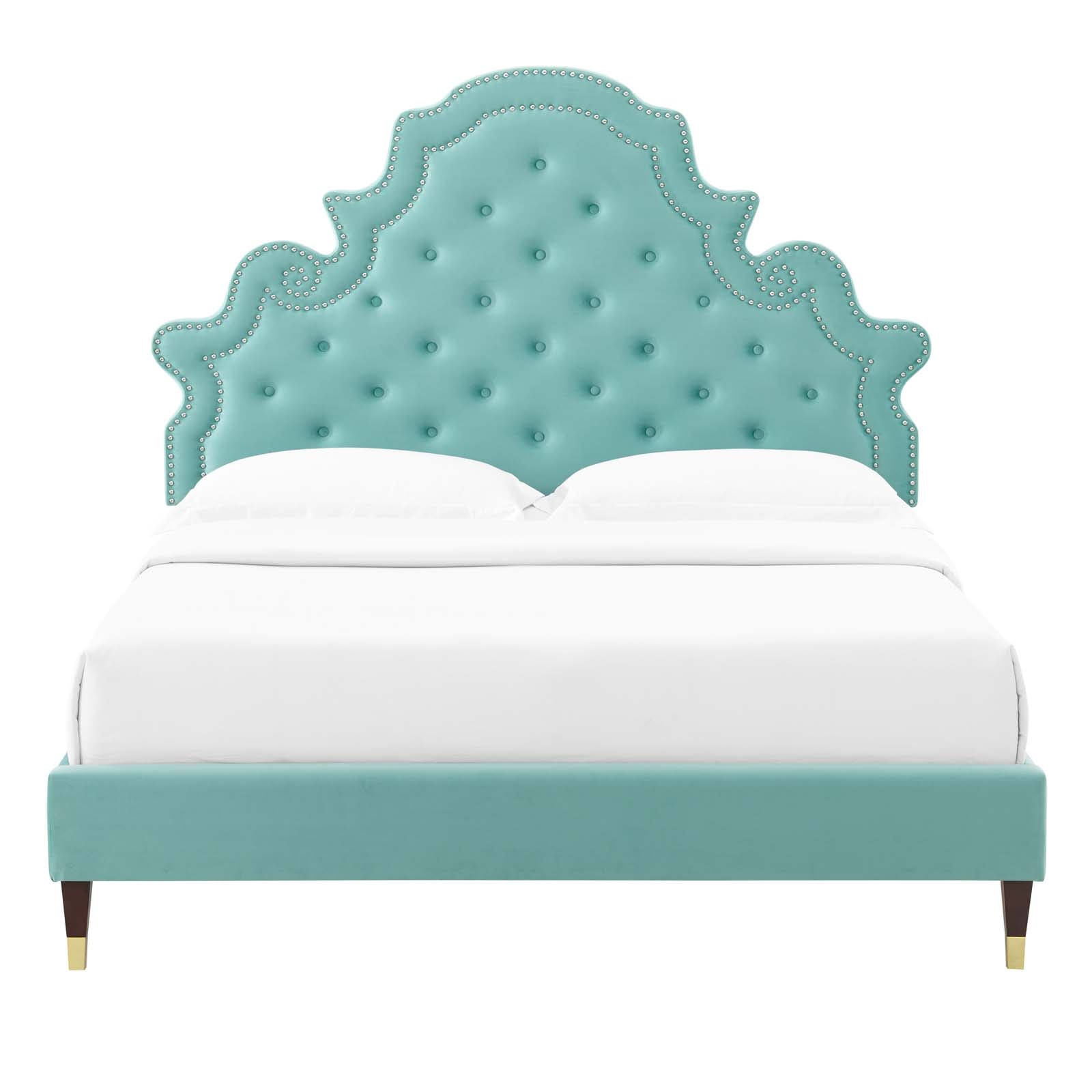 Gwyneth Tufted Performance Velvet Twin Platform Bed