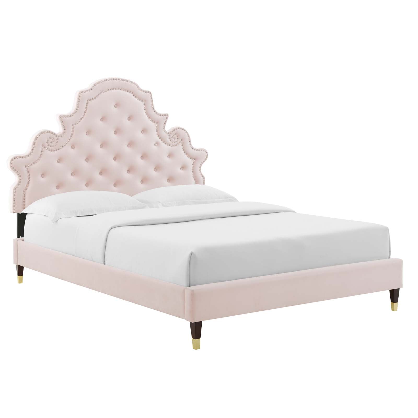 Gwyneth Tufted Performance Velvet Twin Platform Bed