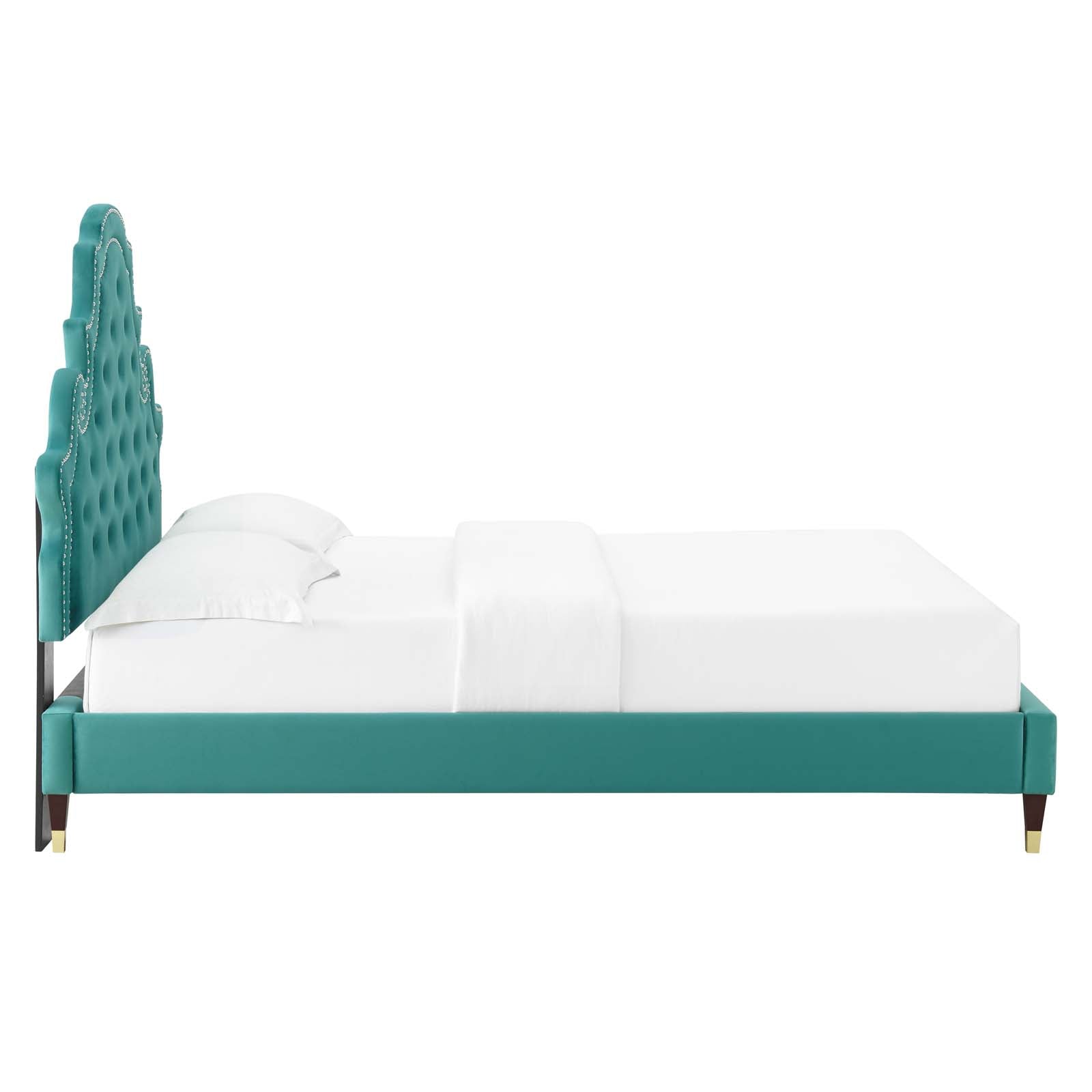 Gwyneth Tufted Performance Velvet Twin Platform Bed
