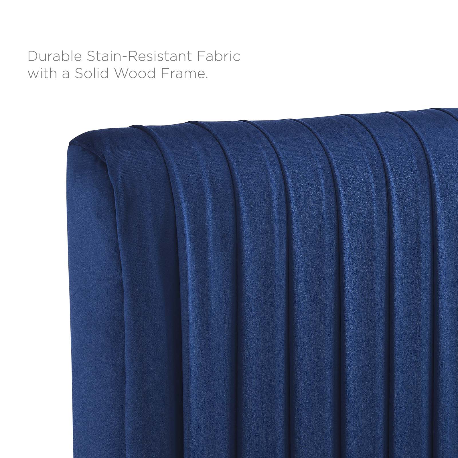 Peyton Performance Velvet Platform Bed with Wood Legs and Metal Sleeves - East Shore Modern Home Furnishings