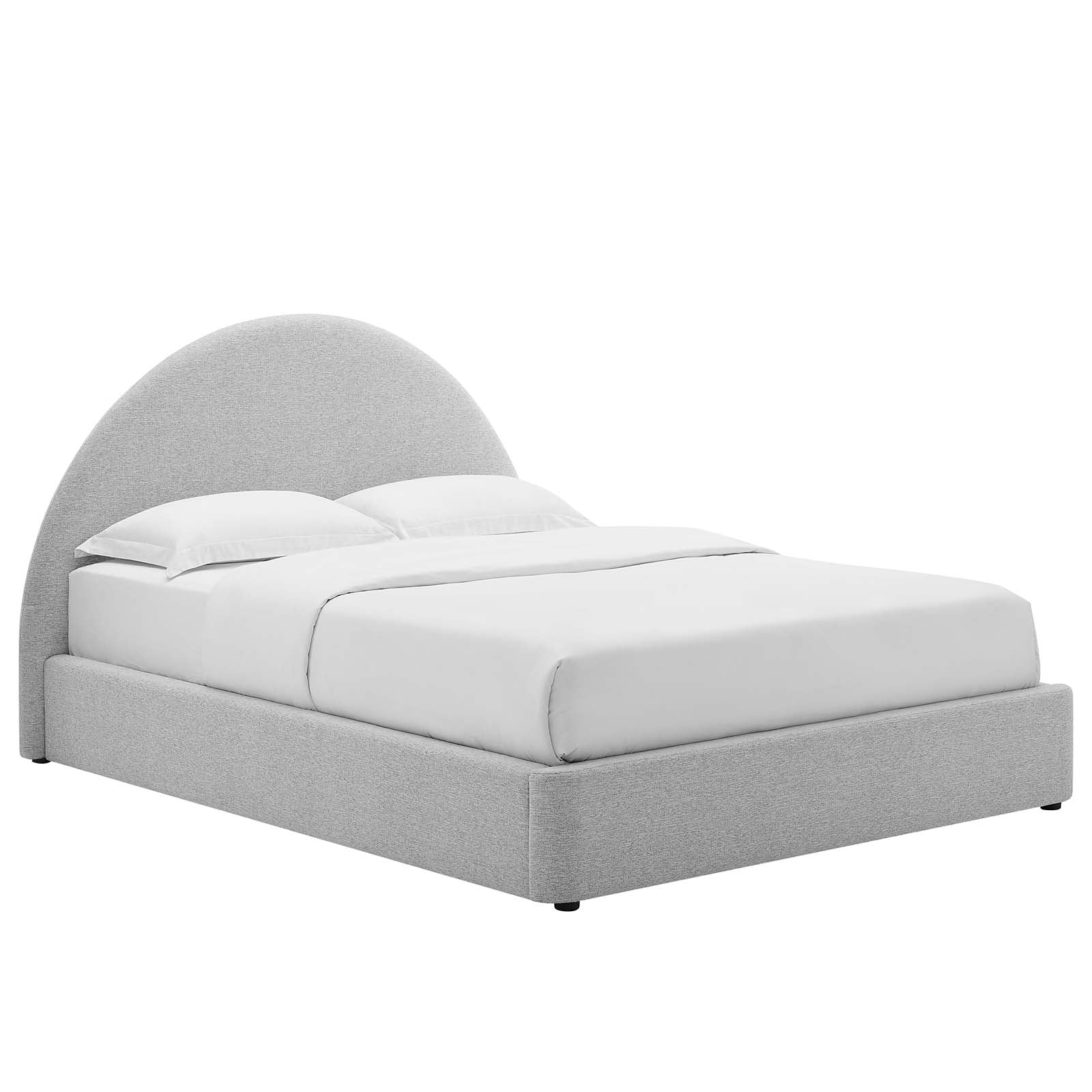 Resort Upholstered Fabric Arched Round Twin Platform Bed
