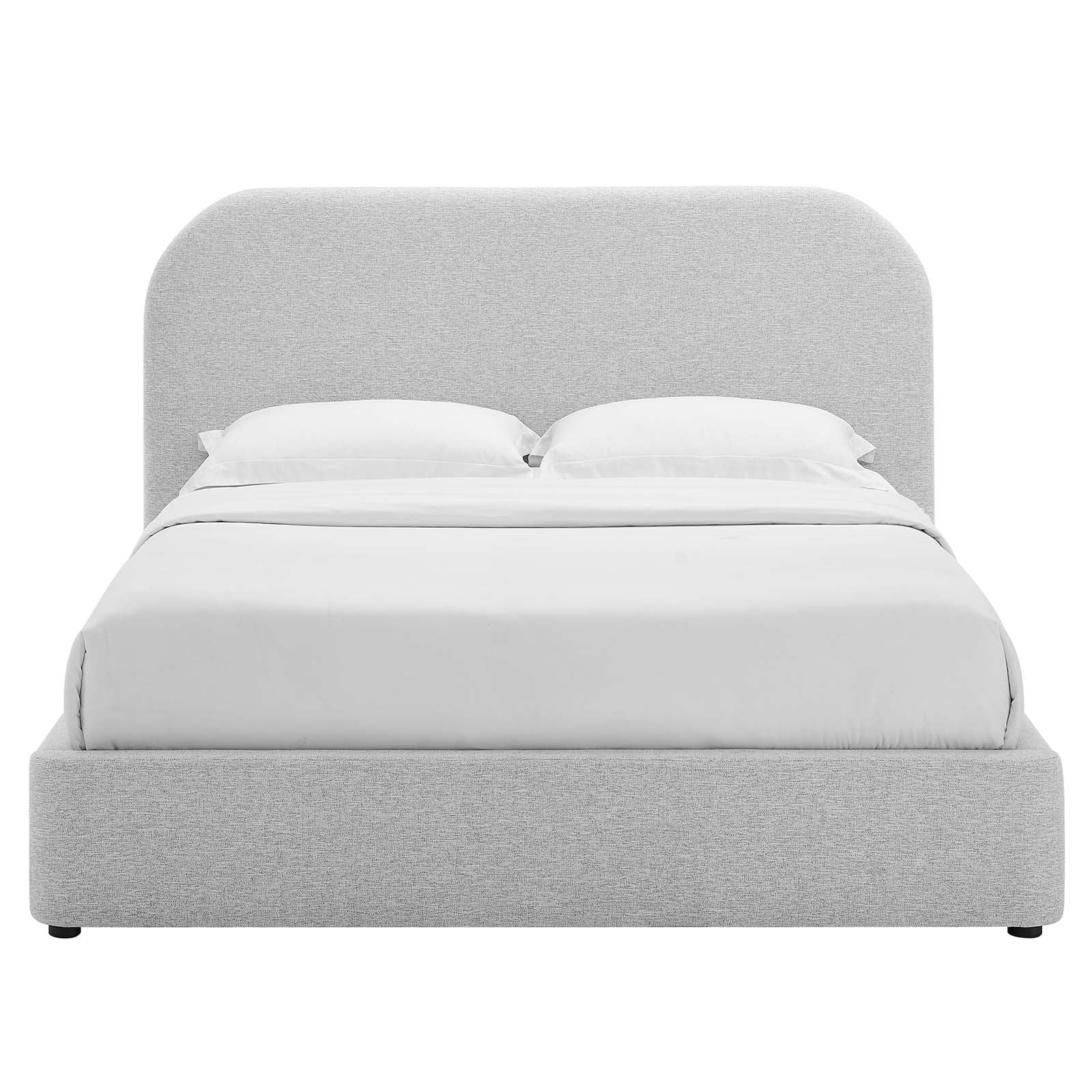 Keynote Upholstered Fabric Curved Platform Bed