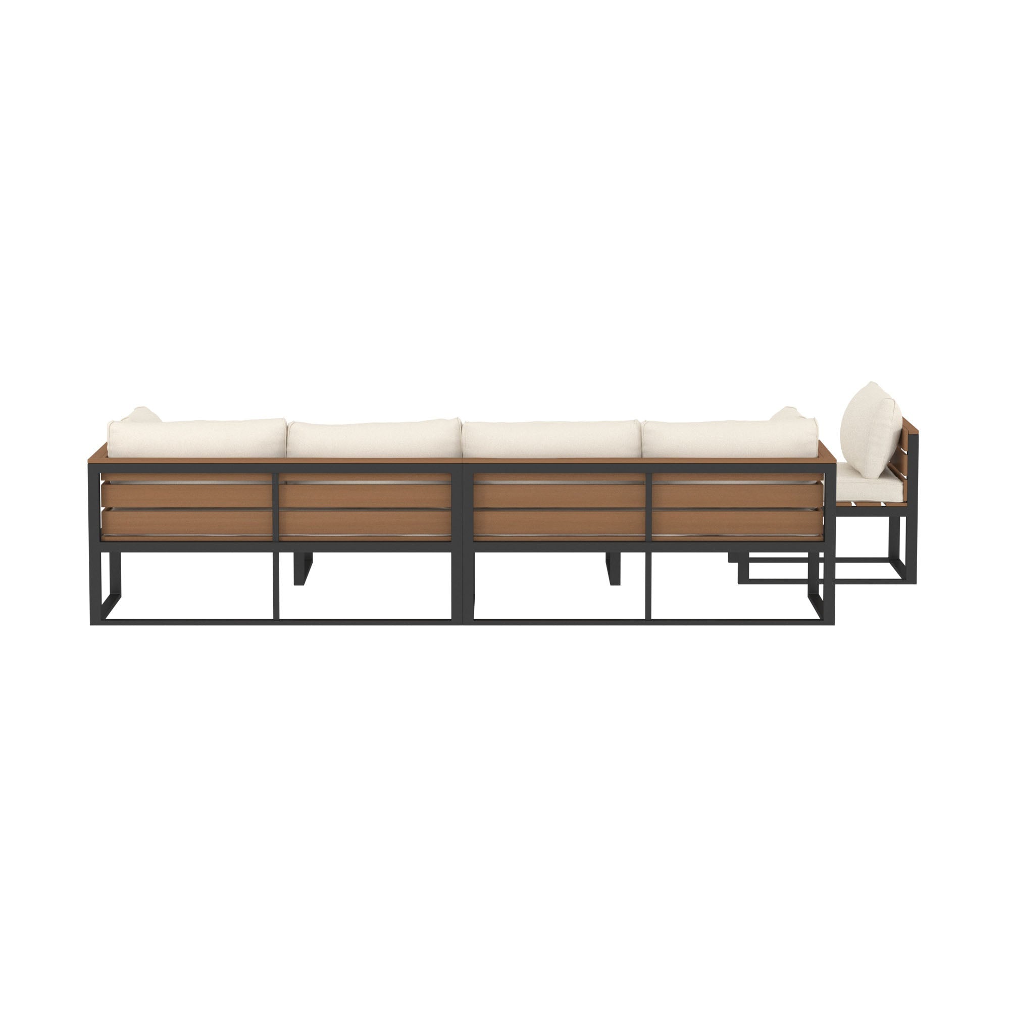 4-Piece Aluminum Outdoor Patio Conversation Set with Cushions