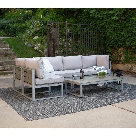 4-Piece Aluminum Outdoor Patio Conversation Set with Cushions
