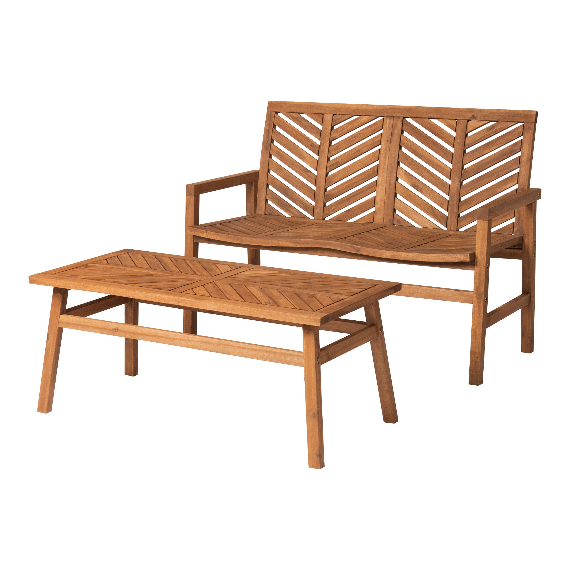 Vincent 2-Piece Chevron Outdoor Patio Chat Set - East Shore Modern Home Furnishings