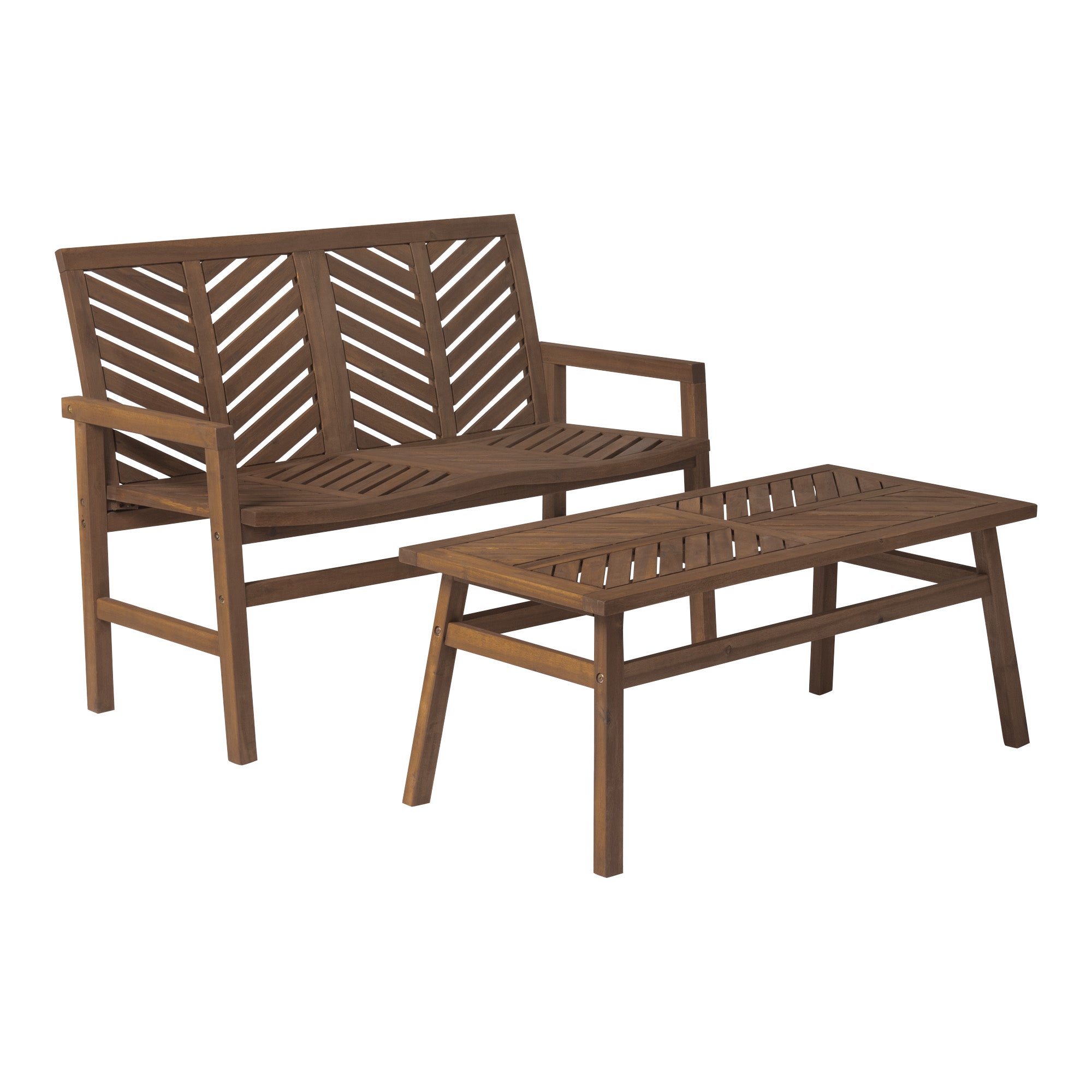 Vincent 2-Piece Chevron Outdoor Patio Chat Set - East Shore Modern Home Furnishings