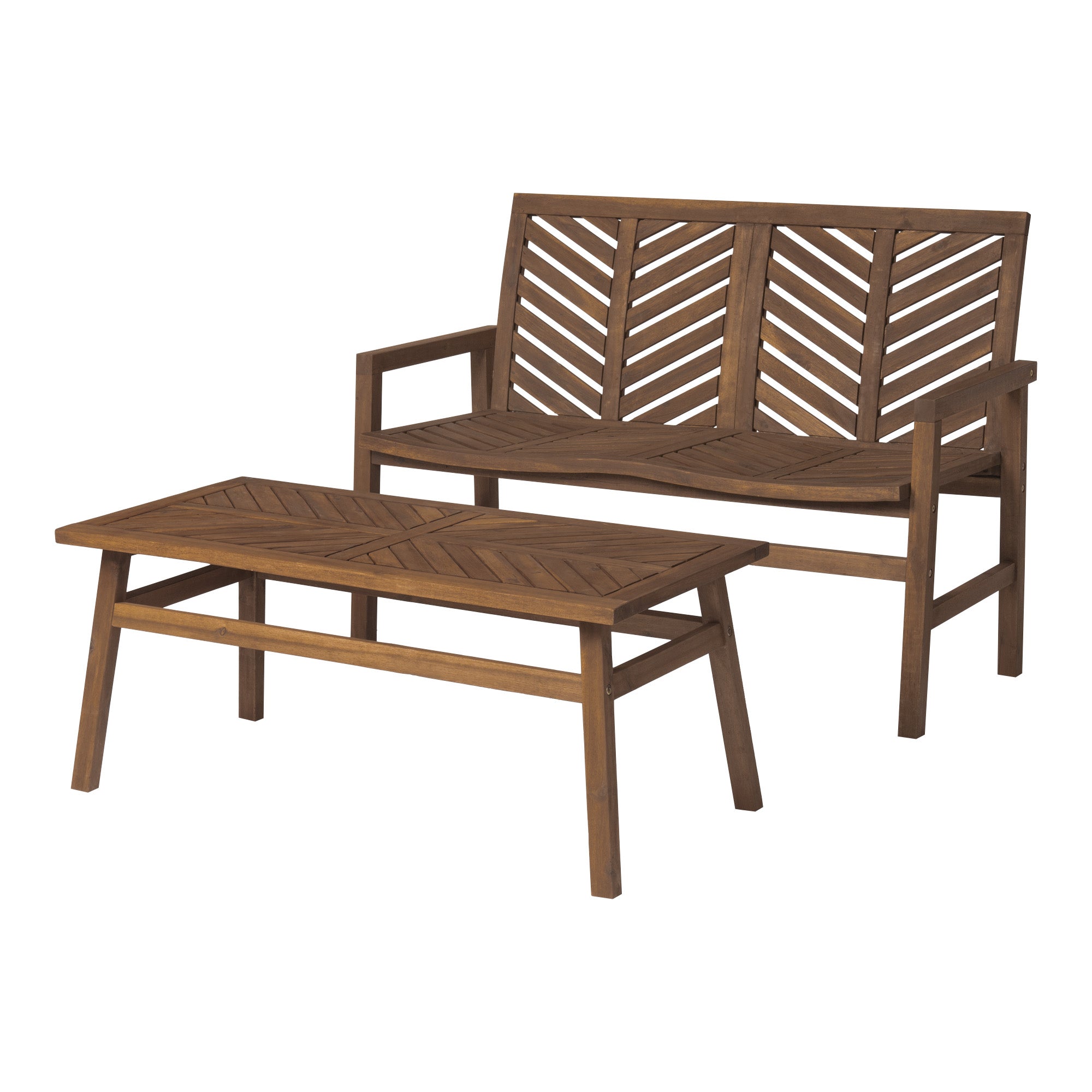 Vincent 2-Piece Chevron Outdoor Patio Chat Set - East Shore Modern Home Furnishings