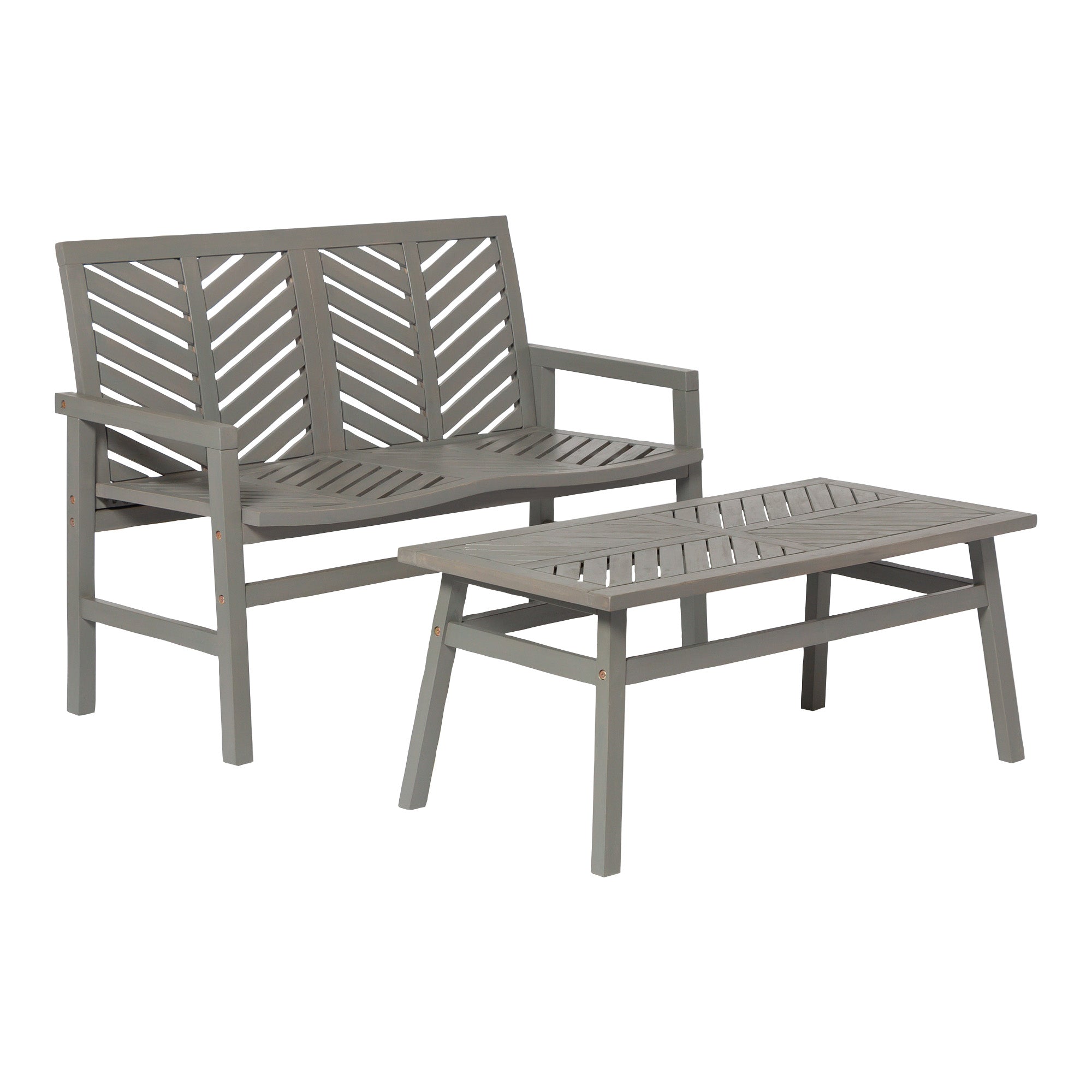 Vincent 2-Piece Chevron Outdoor Patio Chat Set - East Shore Modern Home Furnishings