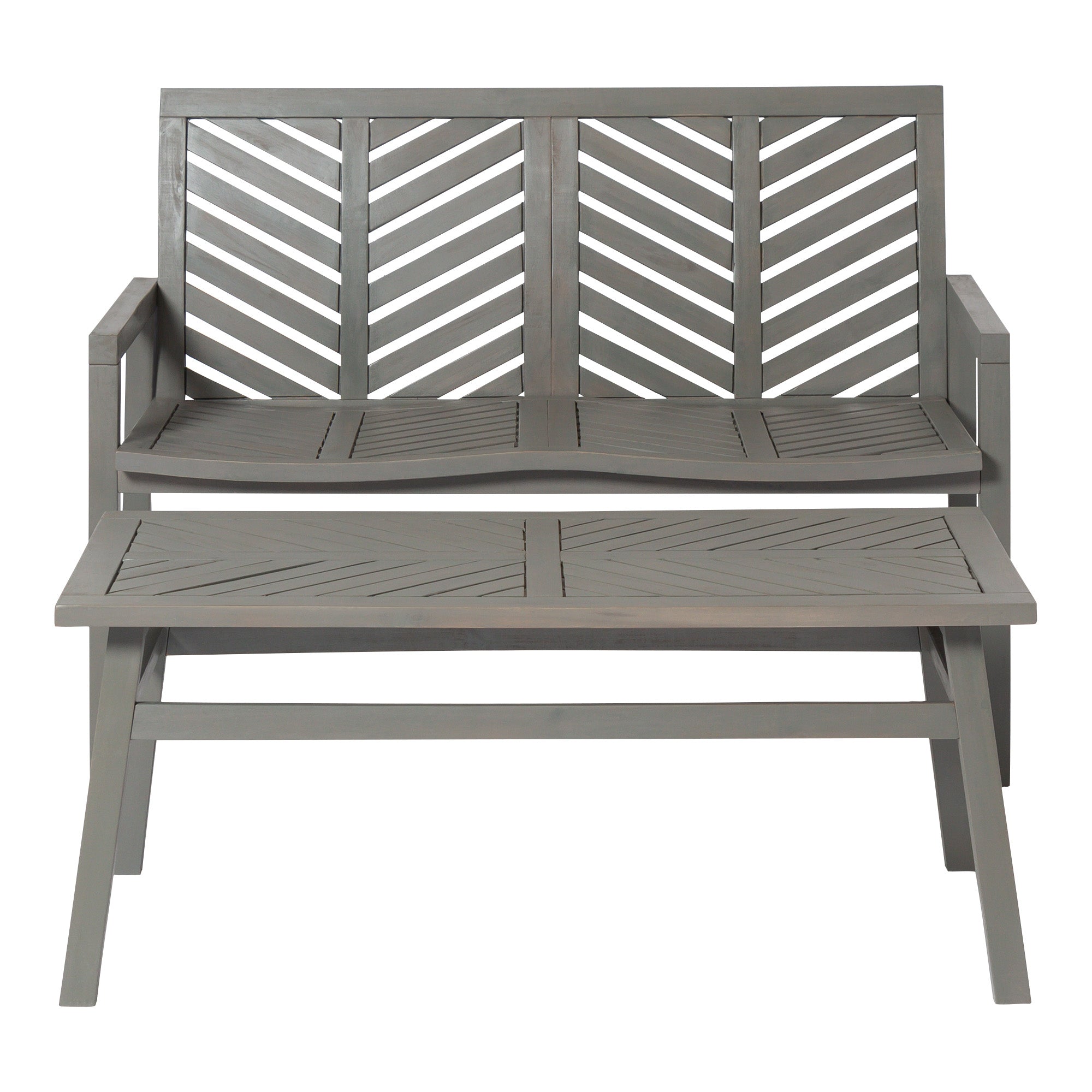 Vincent 2-Piece Chevron Outdoor Patio Chat Set - East Shore Modern Home Furnishings