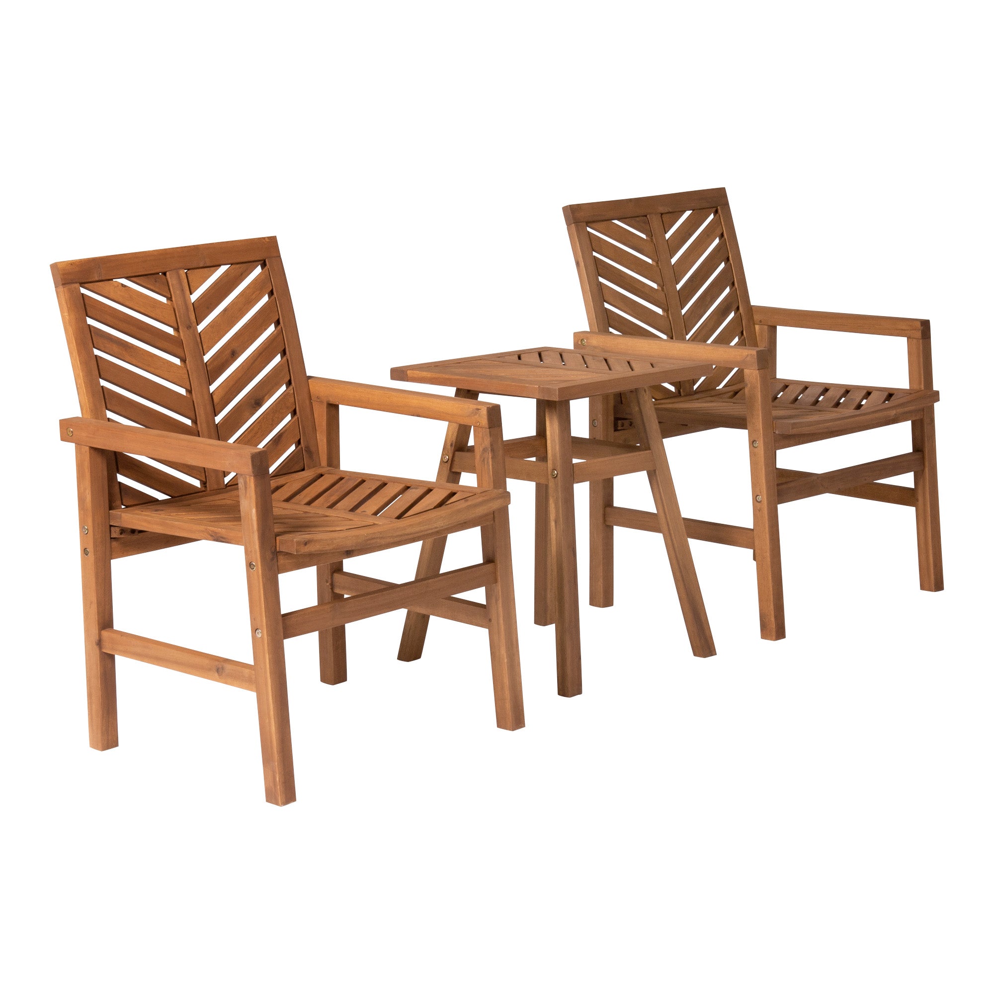 Vincent 3-Piece Chevron Outdoor Patio Chat Set - East Shore Modern Home Furnishings