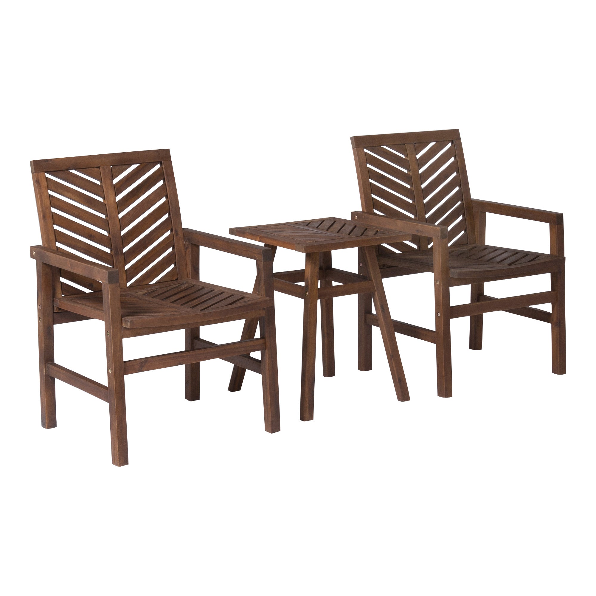 Vincent 3-Piece Chevron Outdoor Patio Chat Set - East Shore Modern Home Furnishings