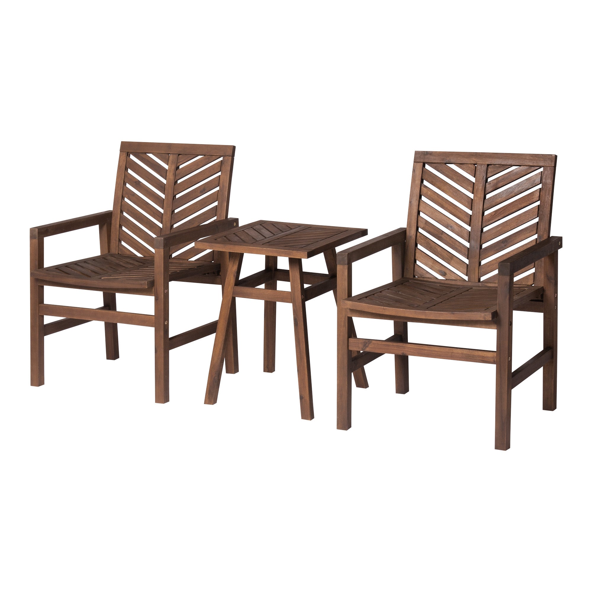Vincent 3-Piece Chevron Outdoor Patio Chat Set - East Shore Modern Home Furnishings