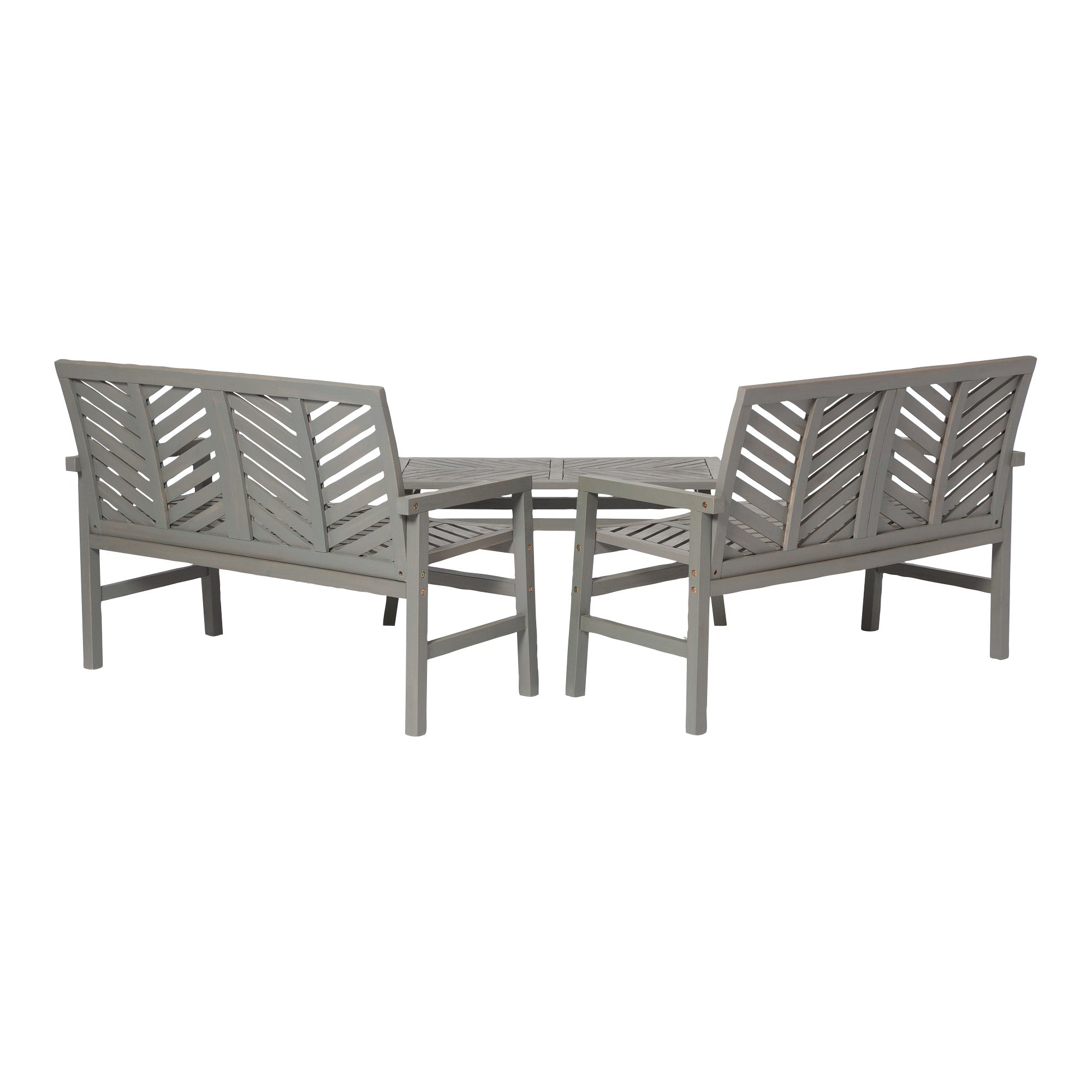 Vincent 3-Piece Chevron Outdoor Patio Loveseat Chat Set - East Shore Modern Home Furnishings